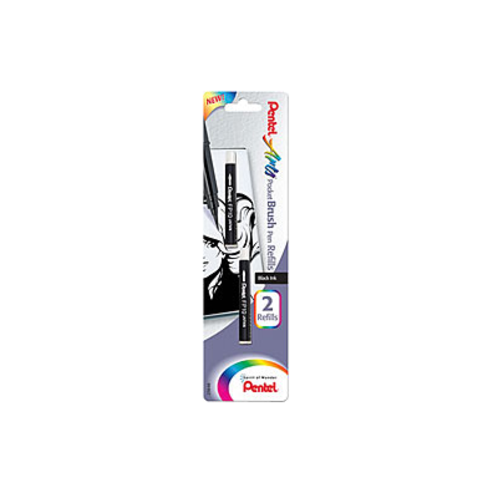 PENTEL PENTEL POCKET BRUSH PEN REFILL 2/PK