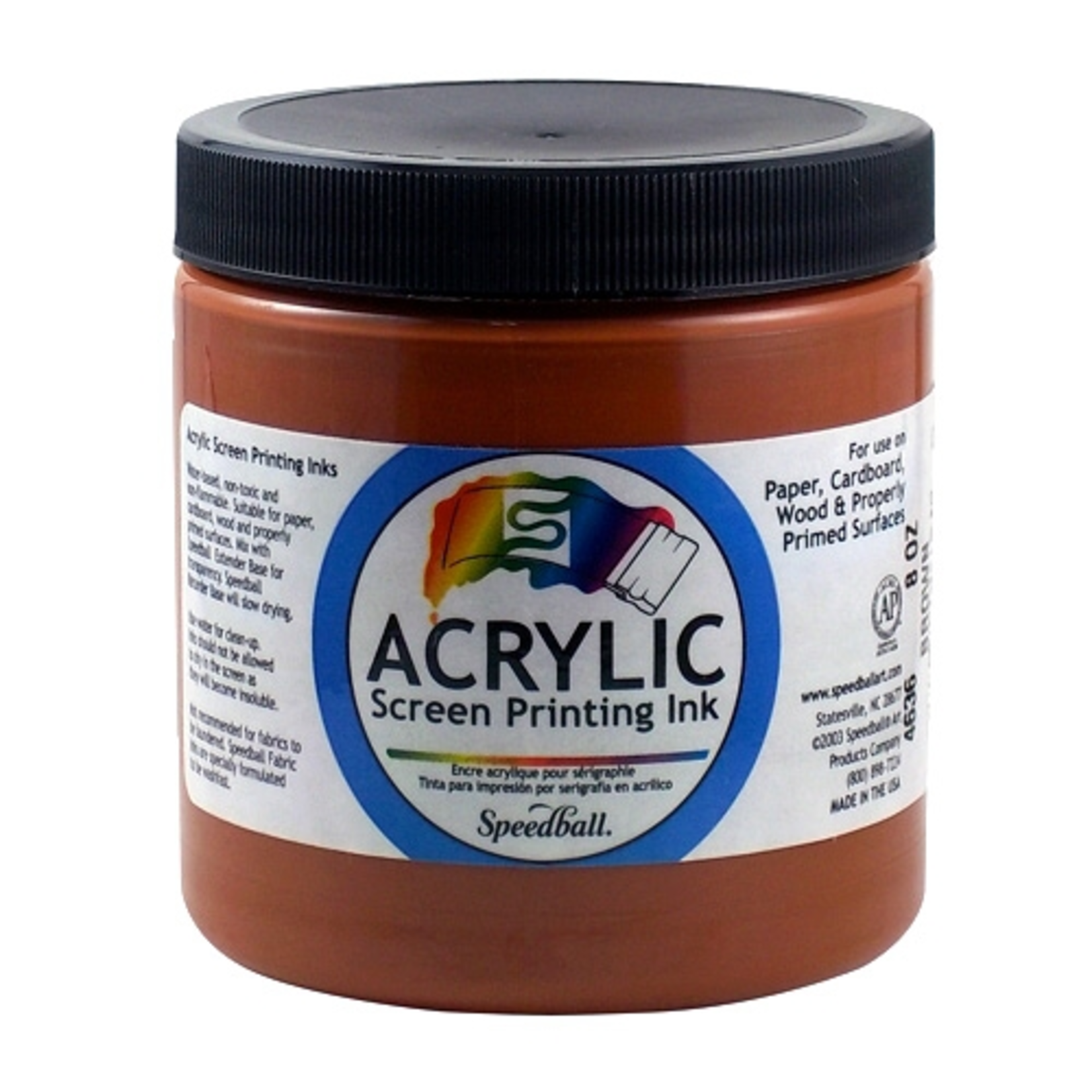 SPEEDBALL INC SPEEDBALL ACRYLIC SCREEN PRINTING INK BROWN 8OZ