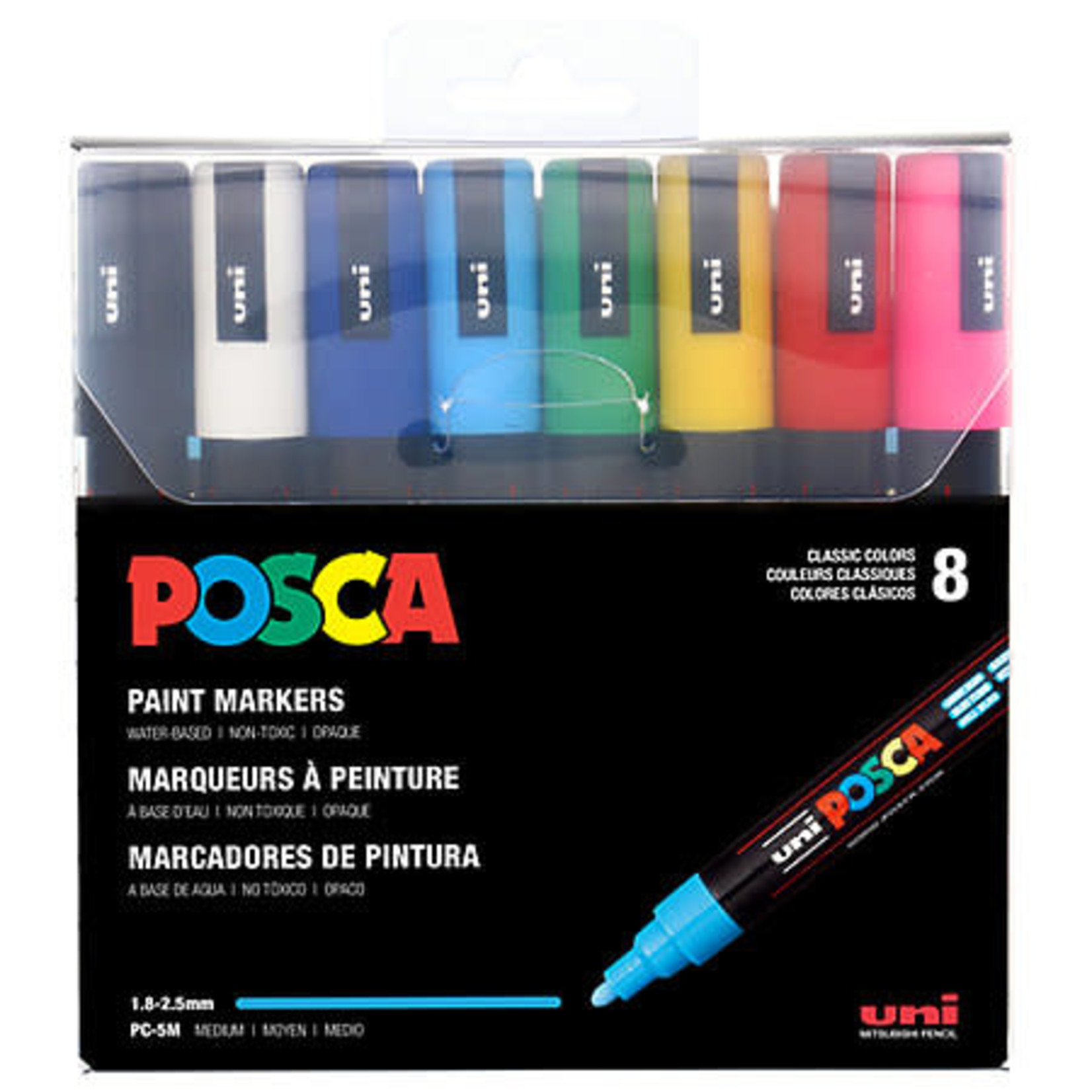 Mitsubishi POSCA PAINT MARKER CLASSIC COLOURS EXTRA FINE SET/8