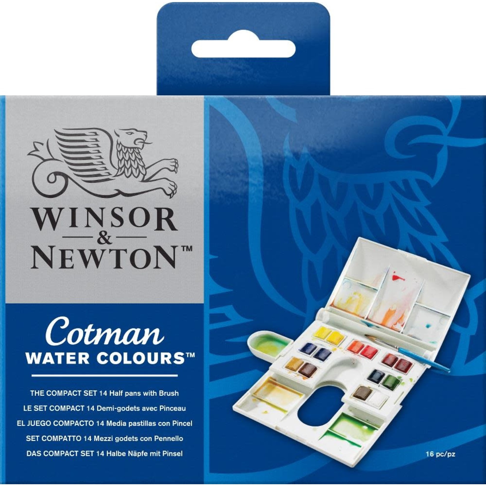 WINSOR NEWTON COTMAN WATERCOLOUR COMPACT SET/14 HALF PANS