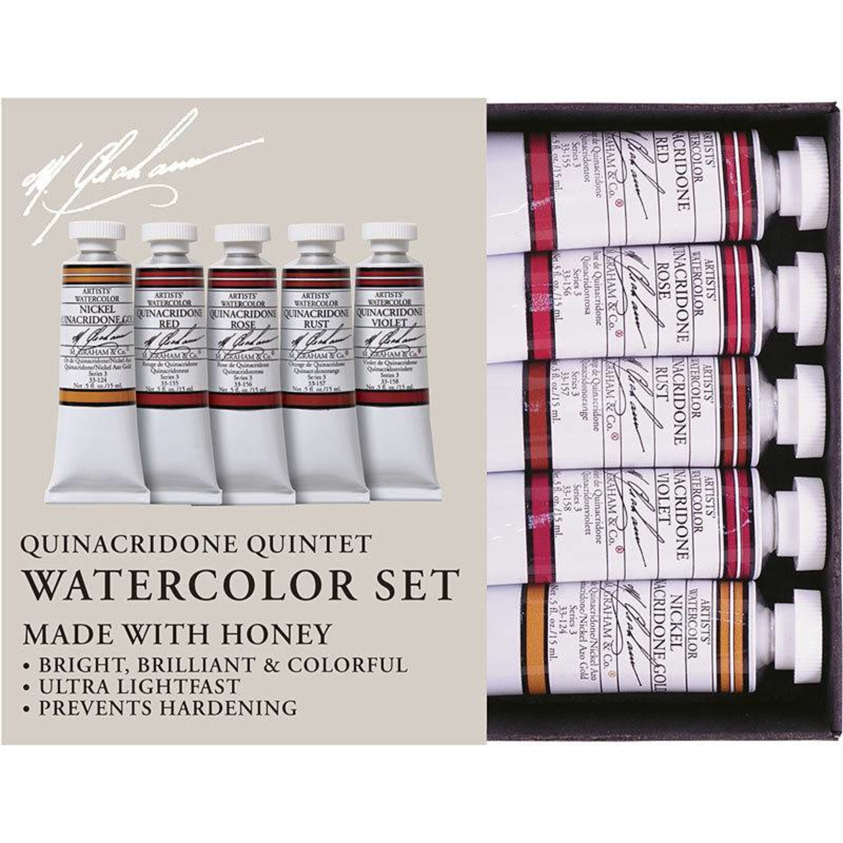 M GRAHAM M GRAHAM WATERCOLOUR SET/5 QUINACRIDONE