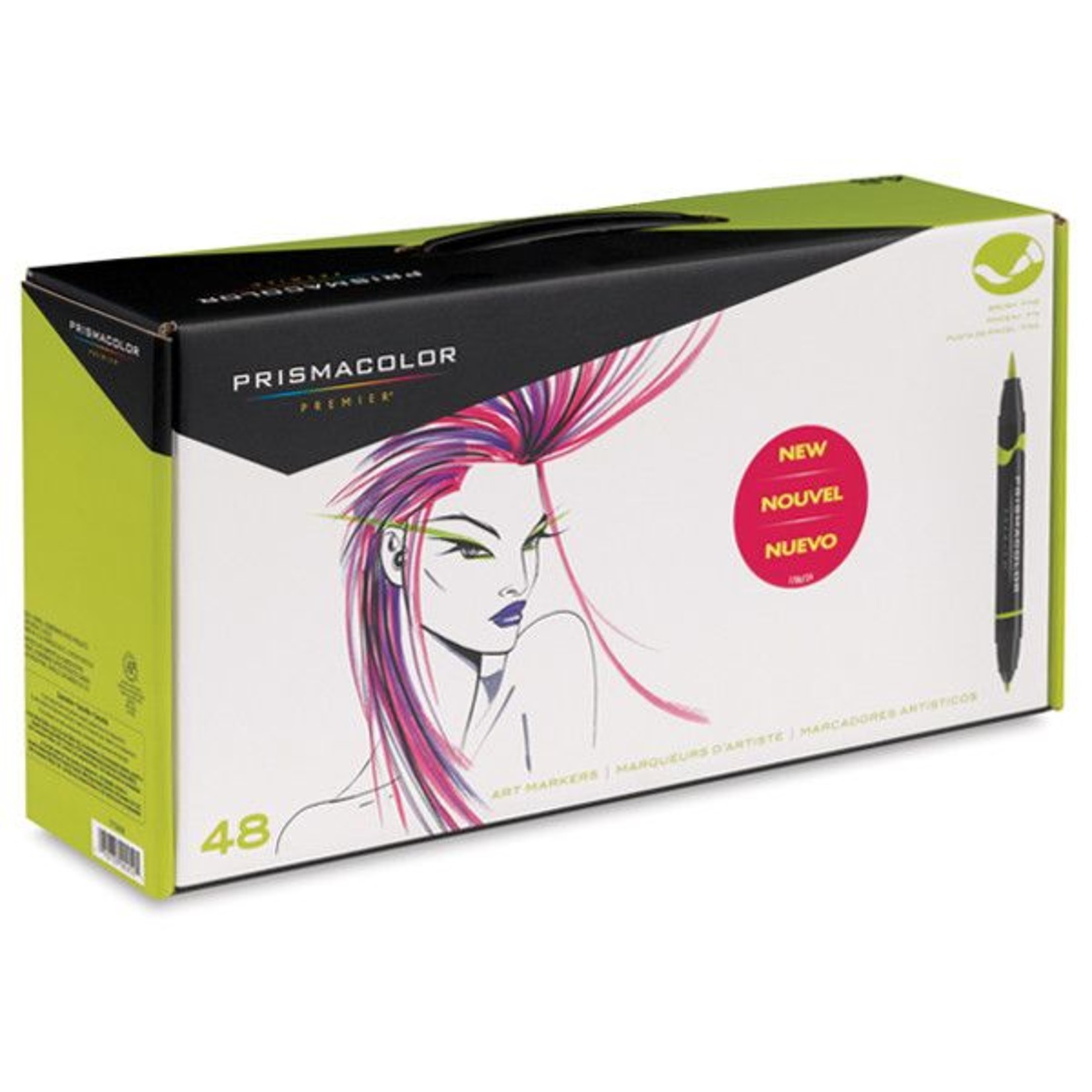48 Prismacolor Markers Brush Tip and Fine Tip Double-ended Art