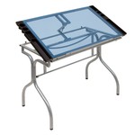 STUDIO DESIGNS FUTURA FOLDING CRAFT STATION SILVER/BLUE GLASS