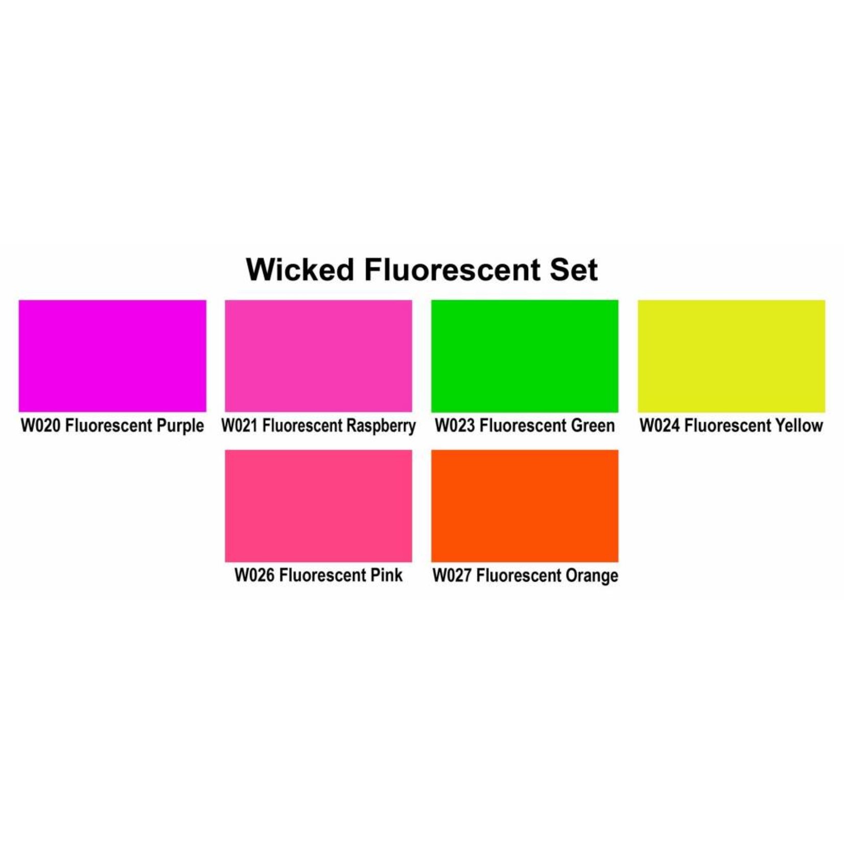 CREATEX WICKED COLOR FLUORESCENT SET/6