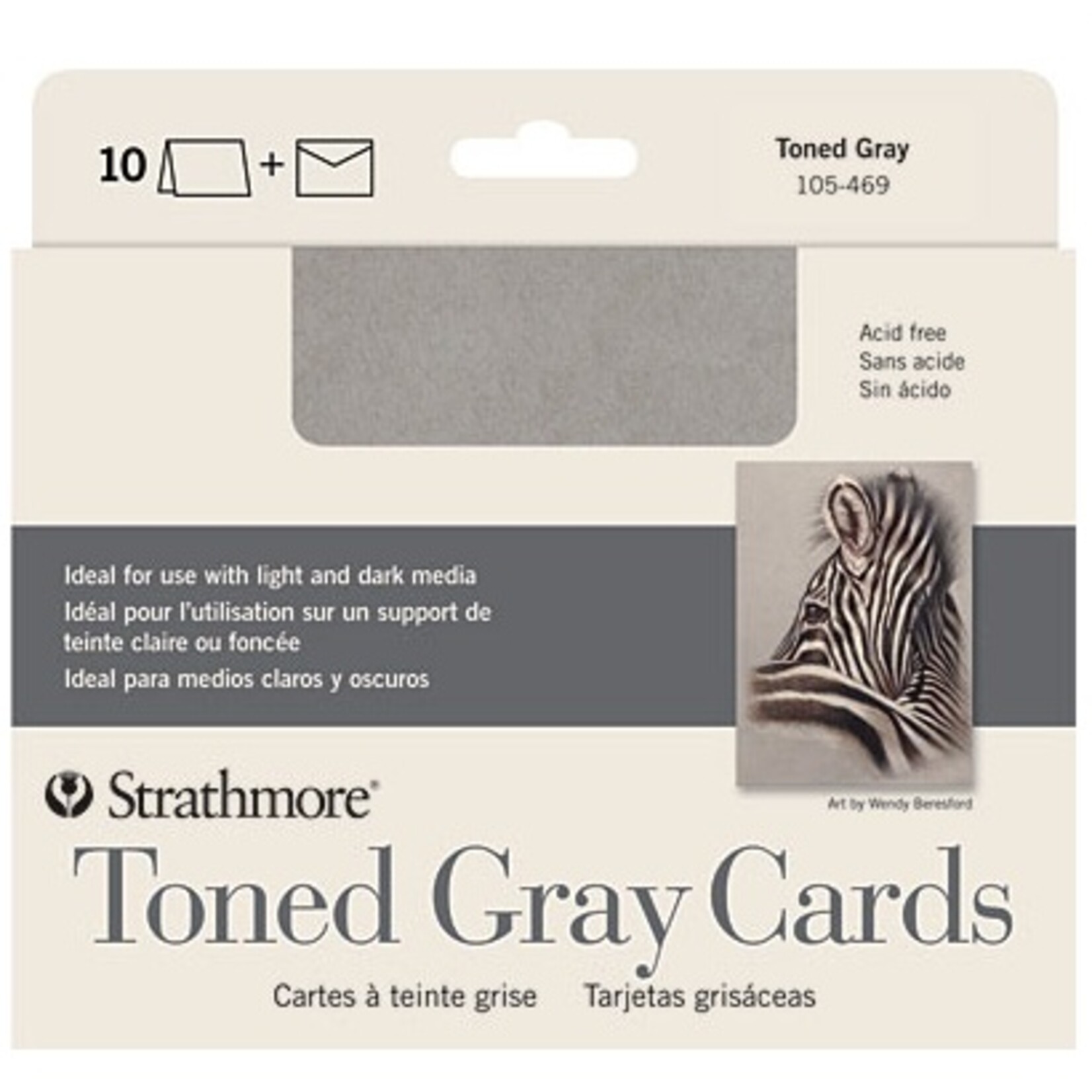 STRATHMORE STRATHMORE TONED GRAY CARDS WITH ENVELOPES 5X7