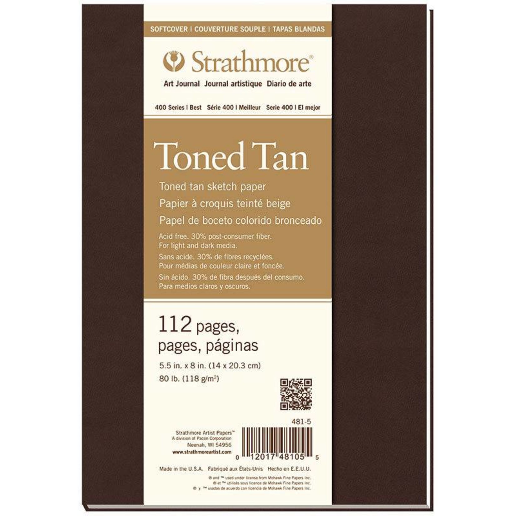 STRATHMORE STRATHMORE TONED TAN SKETCH PAPER PAD SOFT COVER 5.5X8