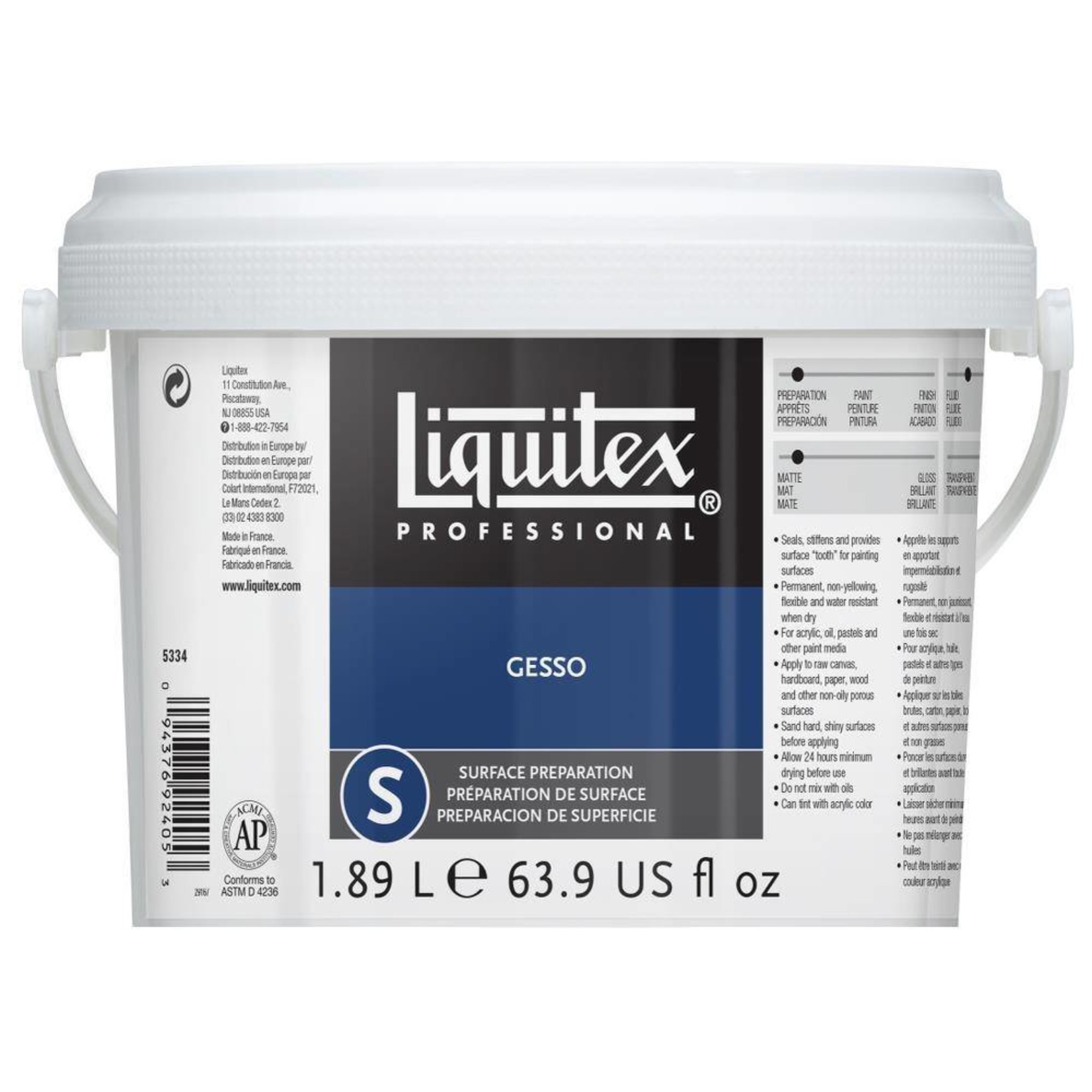 LIQUITEX LIQUITEX GESSO WHITE 64OZ