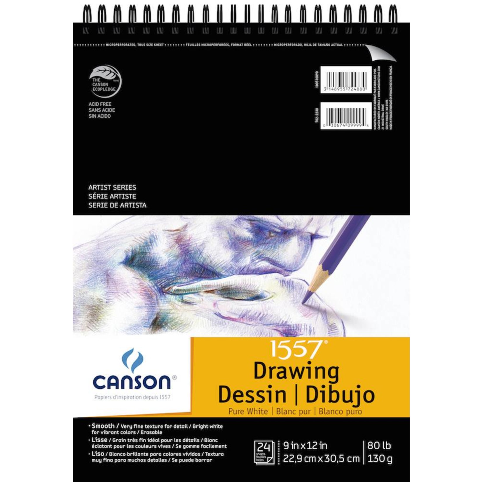 CANSON CANSON ARTIST SERIES PURE WHITE DRAWING PAD 9X12  24/SHT    CAN-100510890