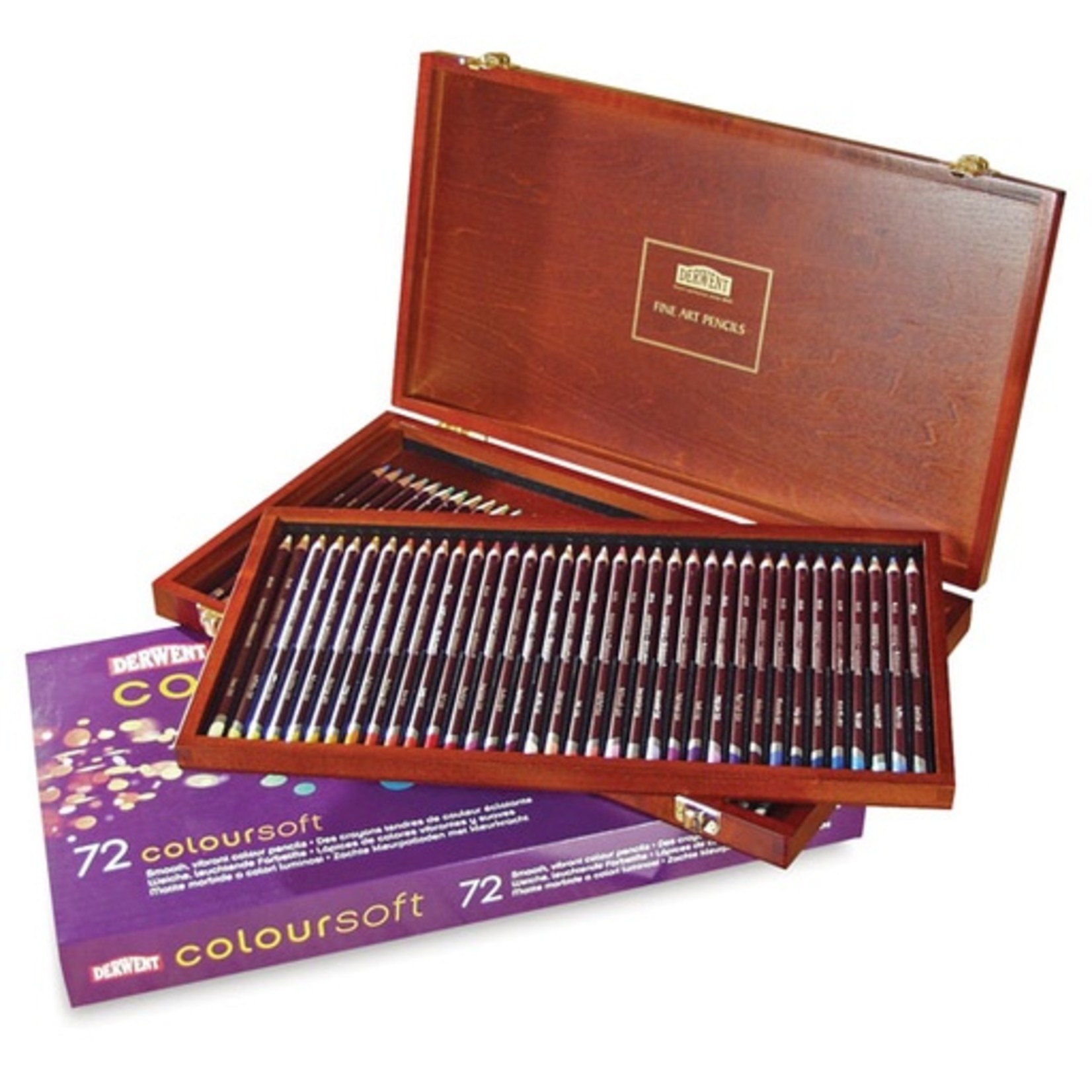 DERWENT DERWENT COLOURSOFT PENCIL WOODEN BOX SET/72