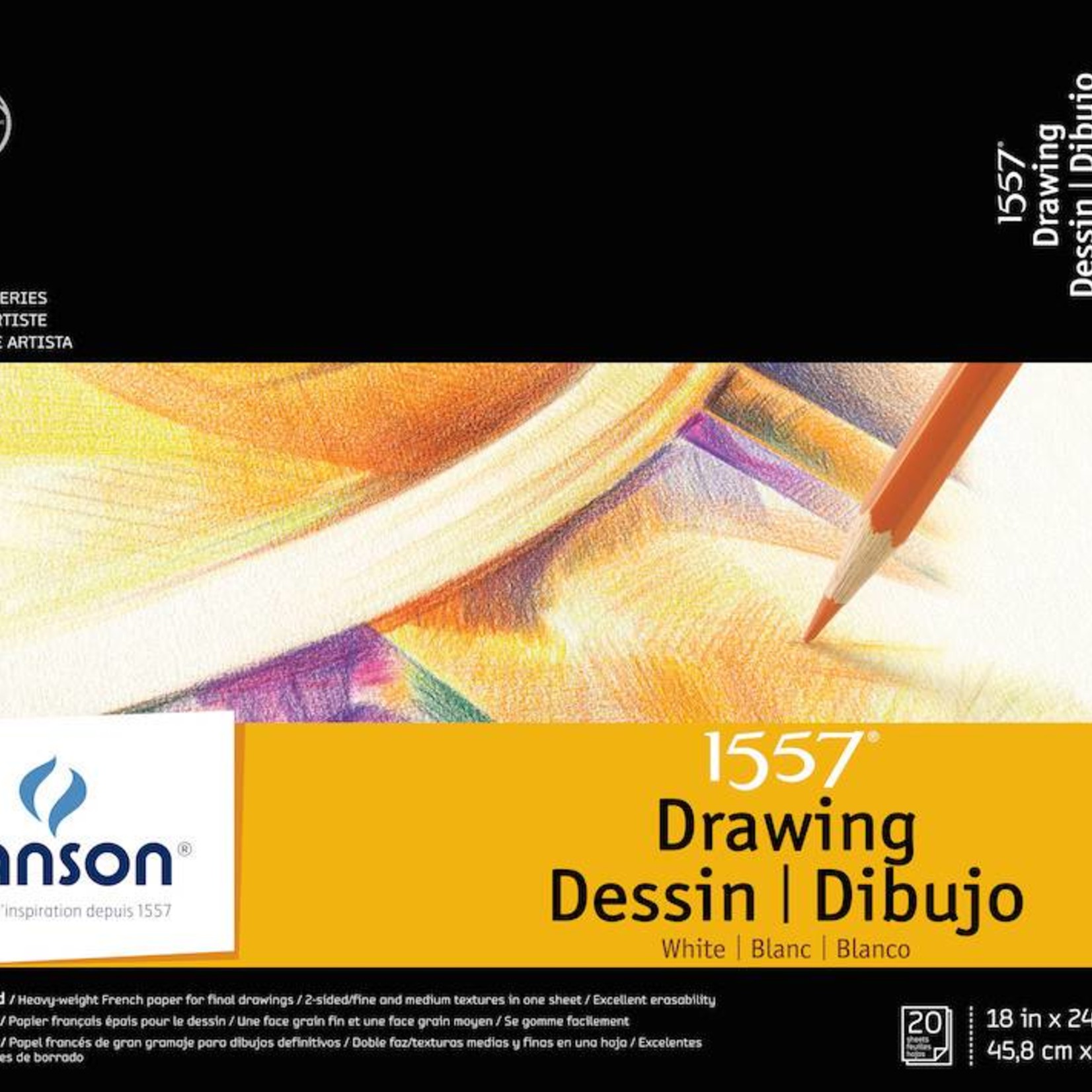 CANSON CANSON ARTIST SERIES C à GRAIN DRAWING PAD 18X24 SIDE COIL 20/SHT