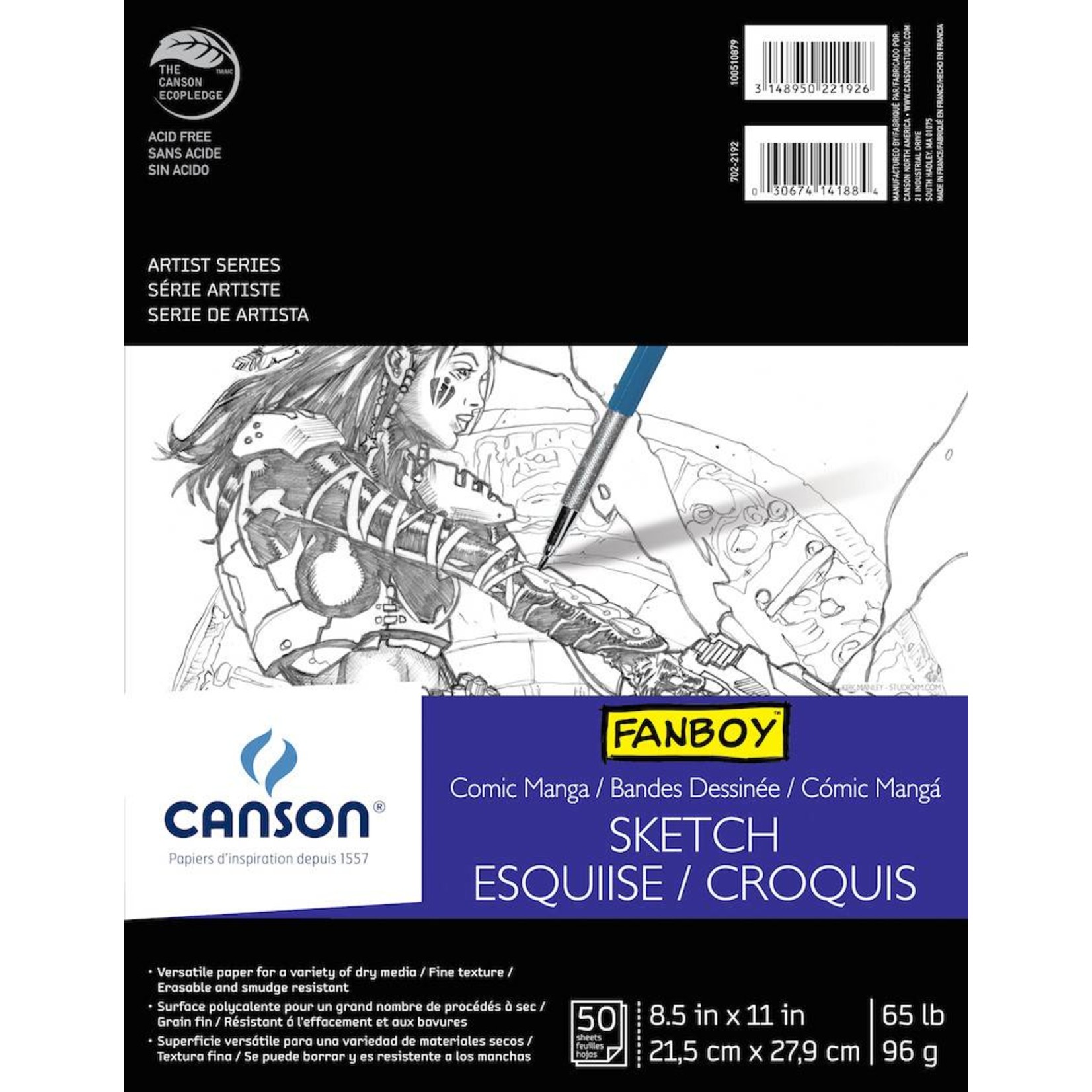 CANSON CANSON COMIC/MANGA SKETCH PAPER 8.5X11 65LB 50/SHT