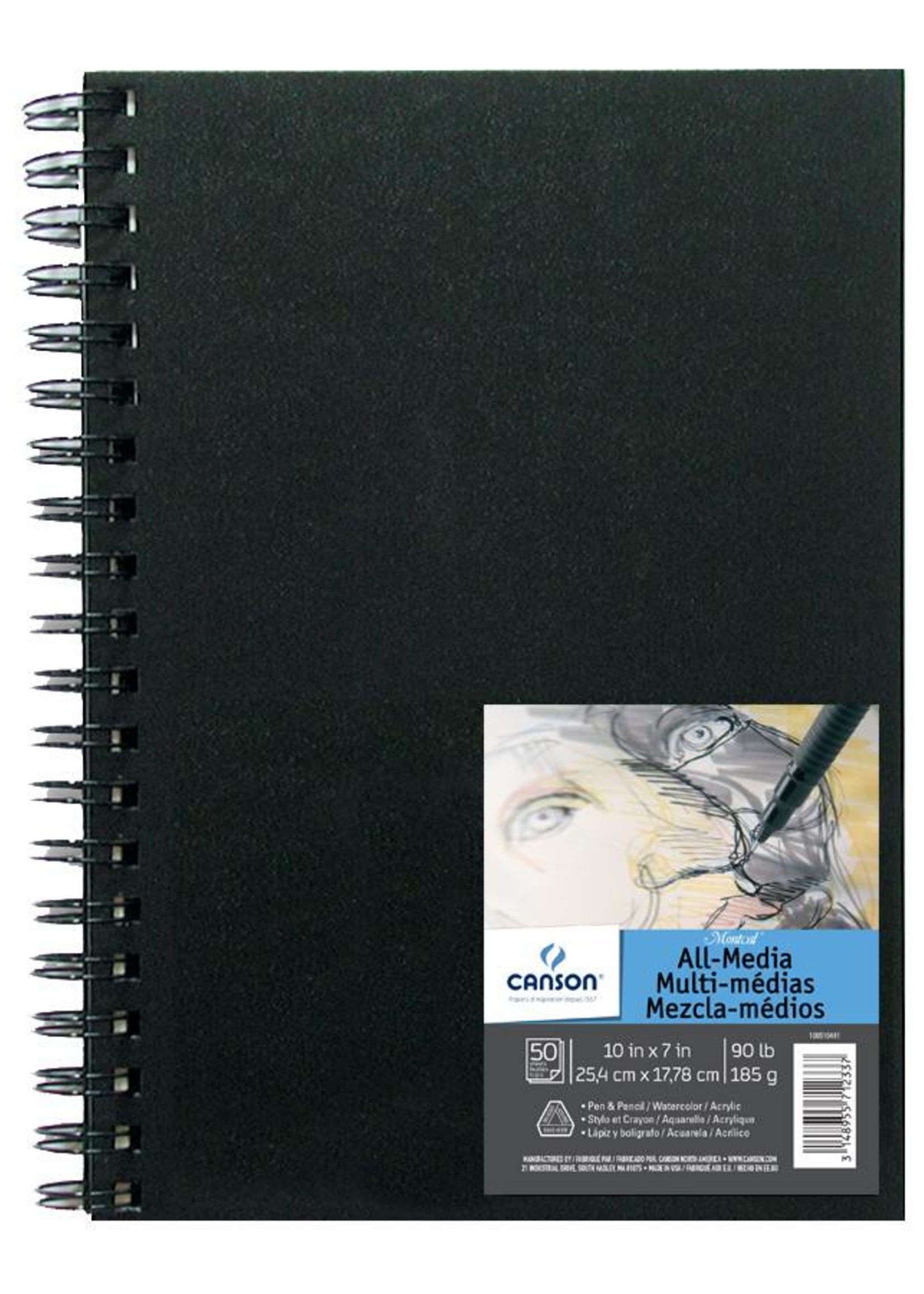 CANSON CANSON MONTVAL ALL-MEDIA FIELD BOOK 90LB 9X12 HARDCOVER SIDE COIL  50/SHT    CAN-100510441