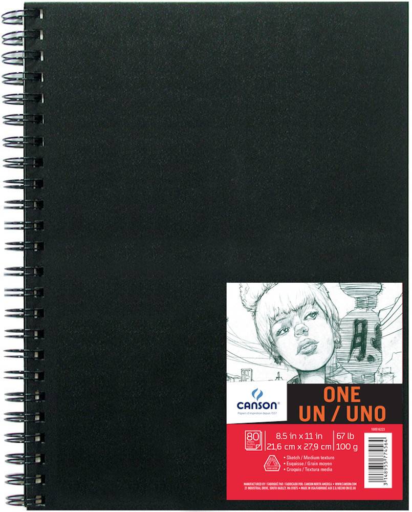 CANSON ART BOOK ONE 8.5X11 67LB SIDE COIL 80/SHT CAN100516223