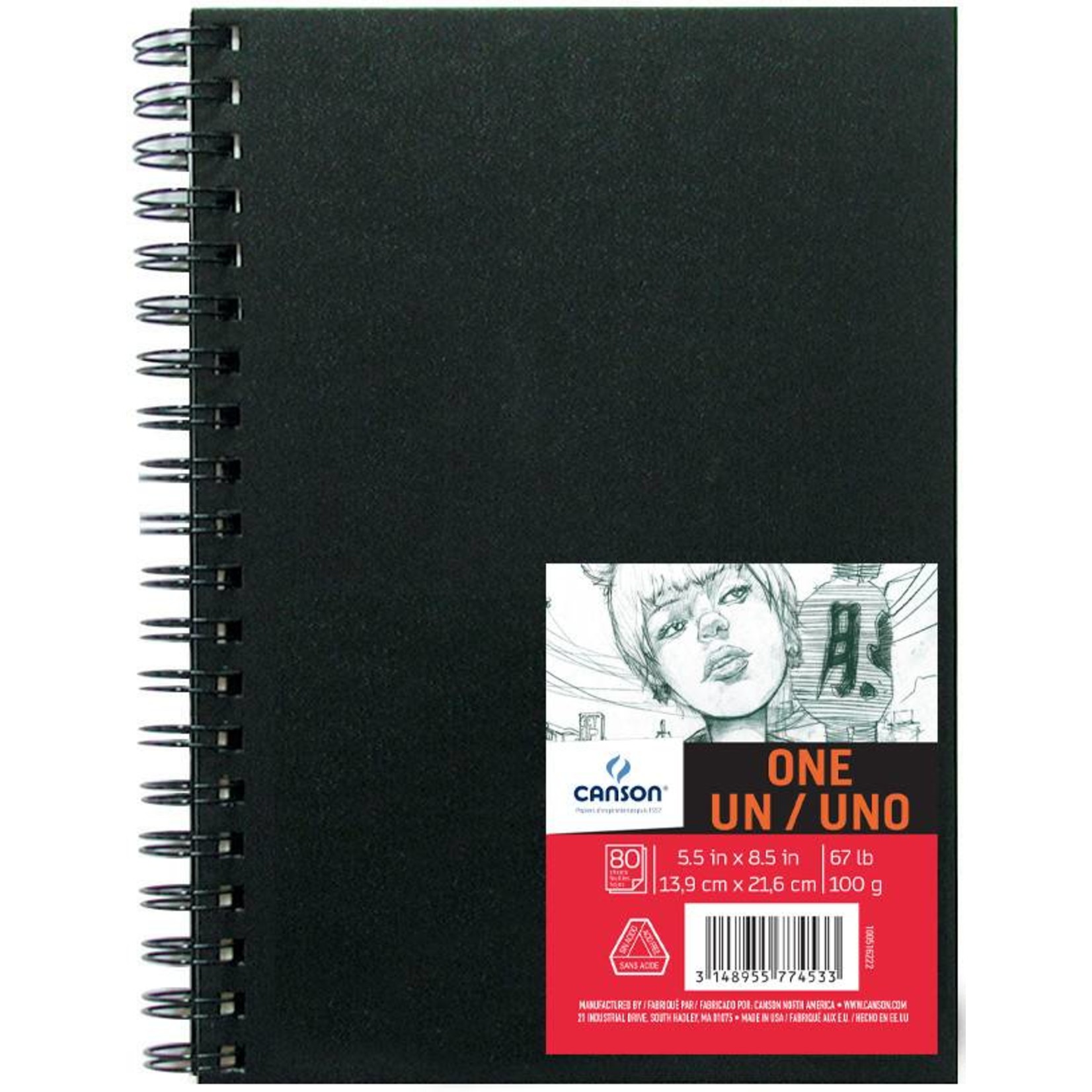 CANSON CANSON ART BOOK ONE 5.5X8.5 67LB SIDE COIL  80/SHT    CAN-100516222