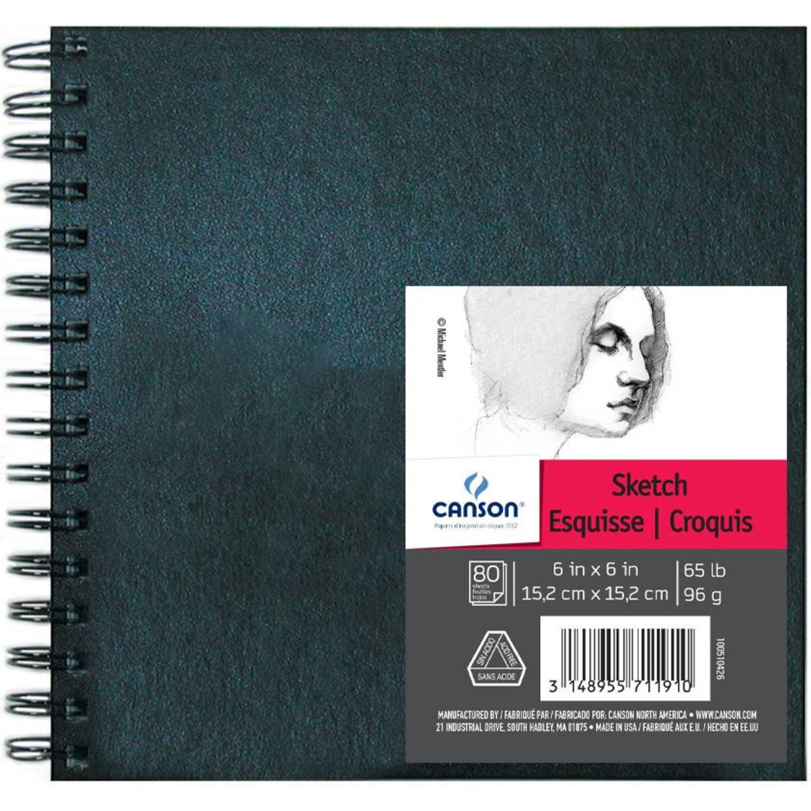 CANSON CANSON ARTIST SERIES SKETCH BOOK 6X6 65LB SIDE COIL  80/SHT    CAN-100510426