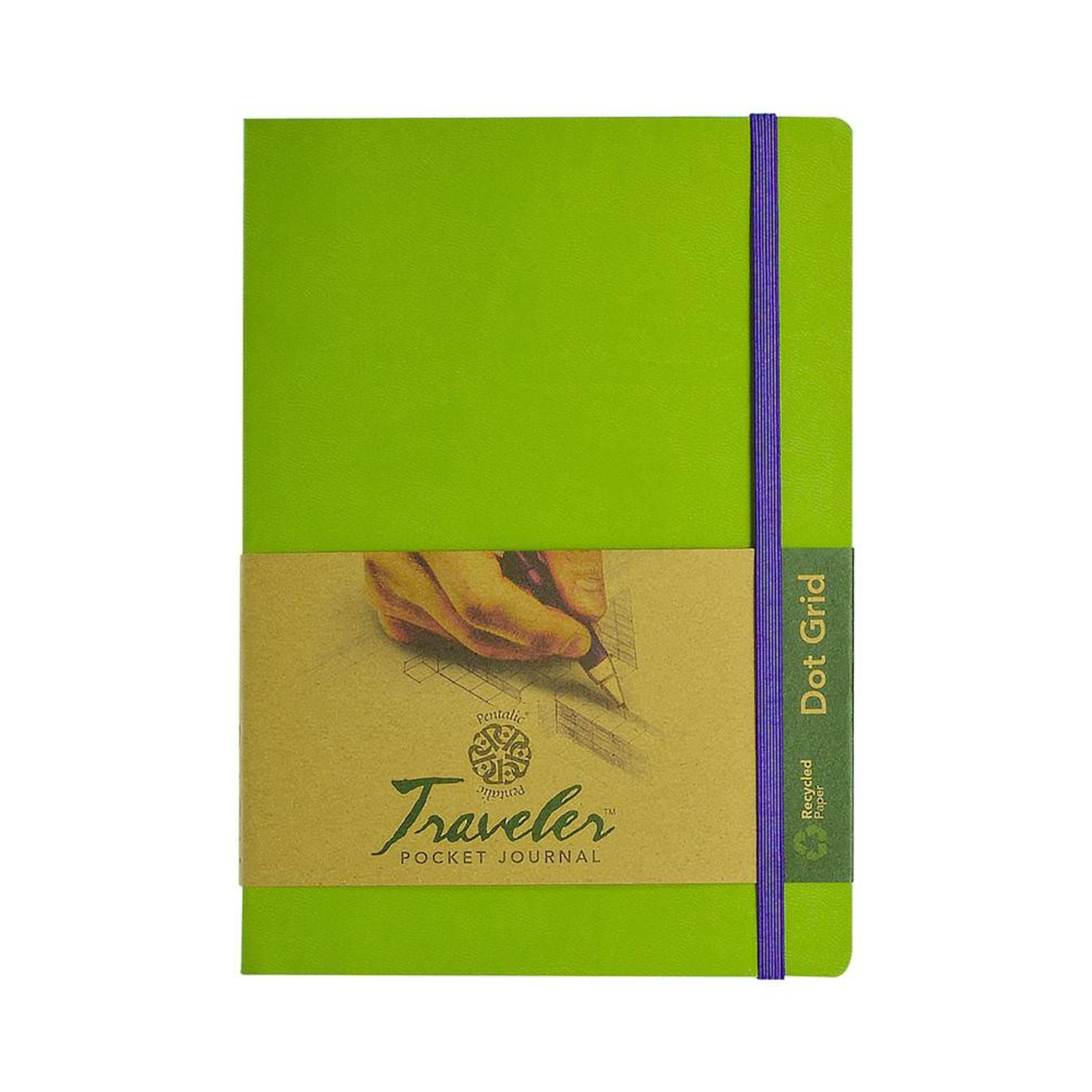 PENTALIC PENTALIC TRAVELER POCKET JOURNAL DOT GRID 8X6 OLIVE GREEN