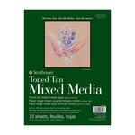 STRATHMORE STRATHMORE TONED TAN MIXED MEDIA PAD 9X12 140LB TAPE BOUND  15/SHT    STR-462-209