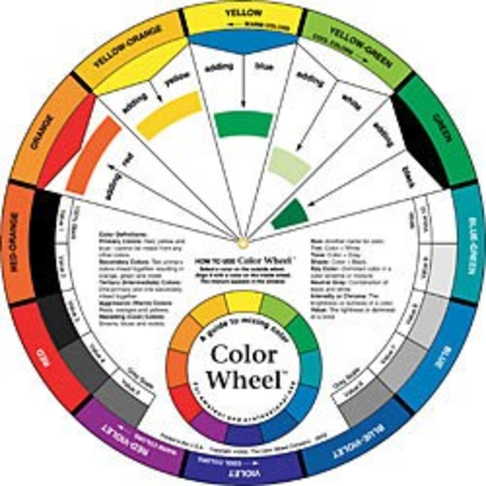 COLOR WHEEL COMPANY ARTIST'S COLOR WHEEL MIXING GUIDE 9.5 INCH    3541