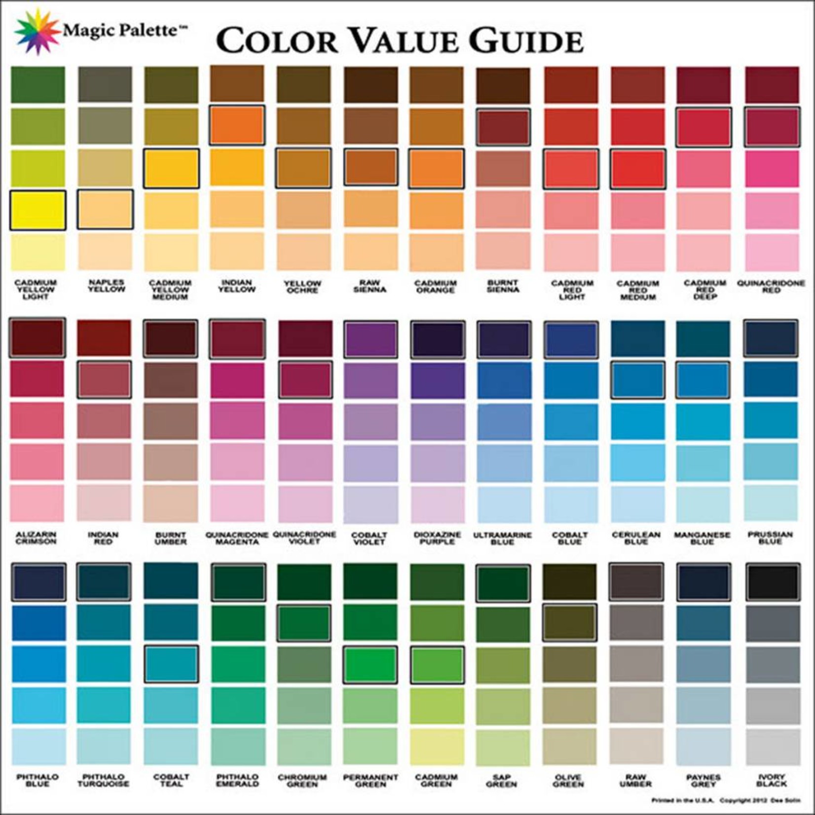 MAGIC PALETTE MAGIC PALETTE COLOR VALUE GUIDE 11.5X11.5