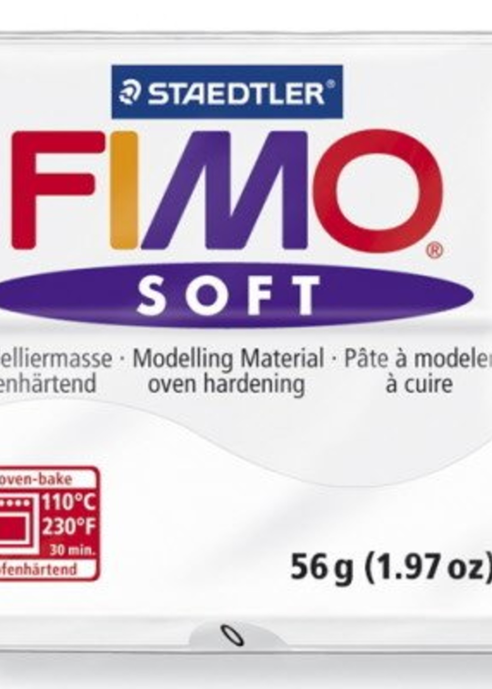 STAEDTLER FIMO SOFT OVEN BAKE CLAY 0 WHITE 57G