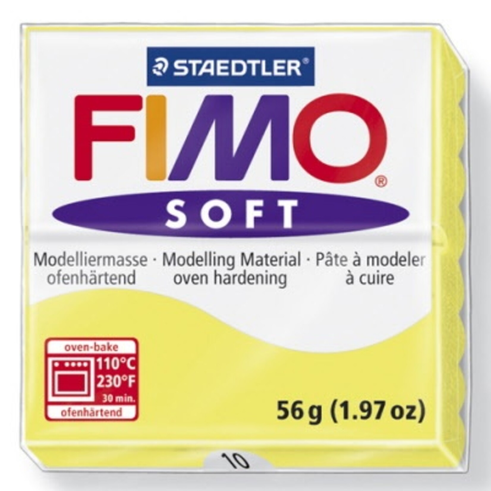 STAEDTLER FIMO SOFT OVEN BAKE CLAY 10 LEMON 57G