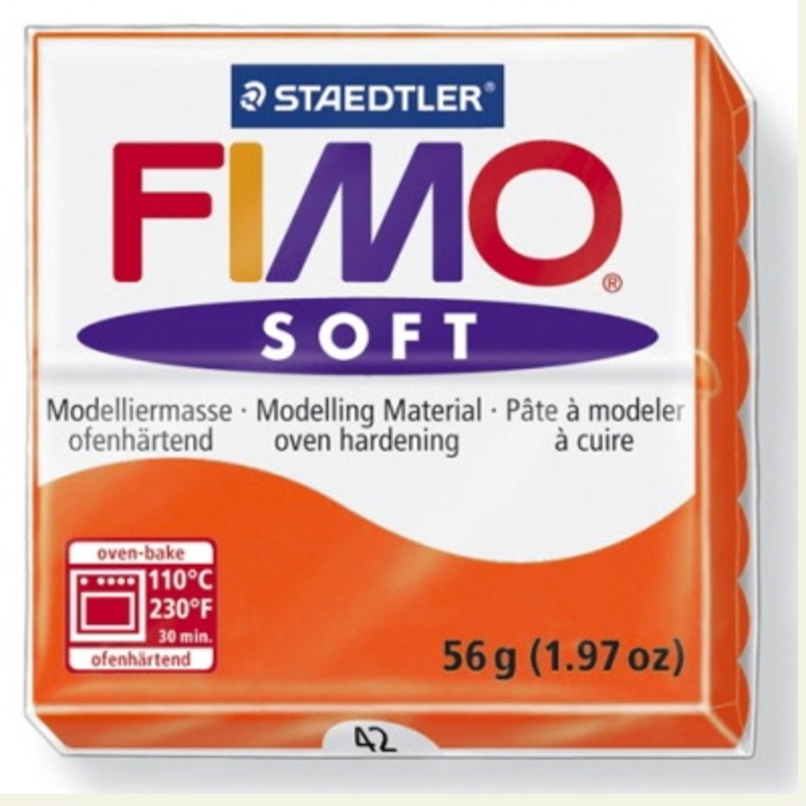 STAEDTLER FIMO SOFT OVEN BAKE CLAY 42 TANGERINE 57G