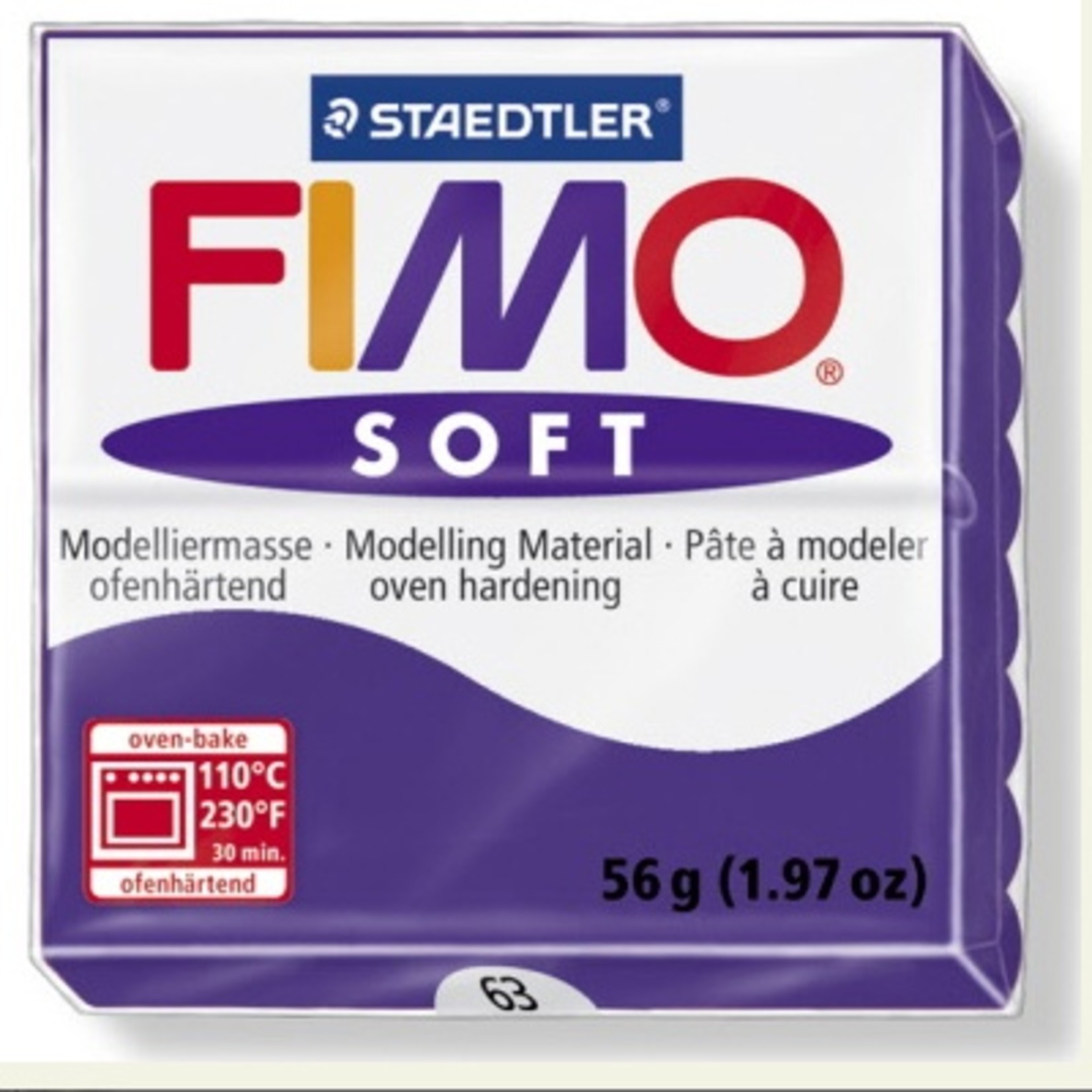 STAEDTLER FIMO SOFT OVEN BAKE CLAY 63 PLUM 57G