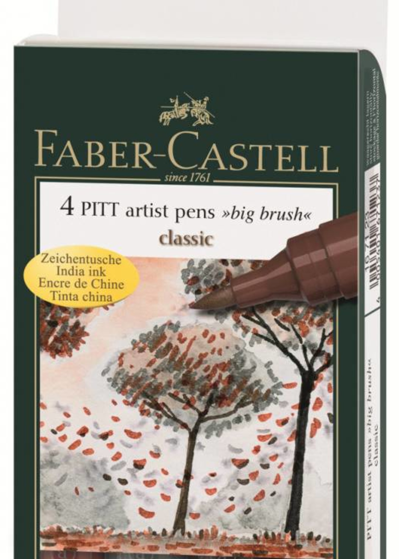 FABER CASTELL PITT ARTIST PEN BIG BRUSH SET/4 CLASSIC