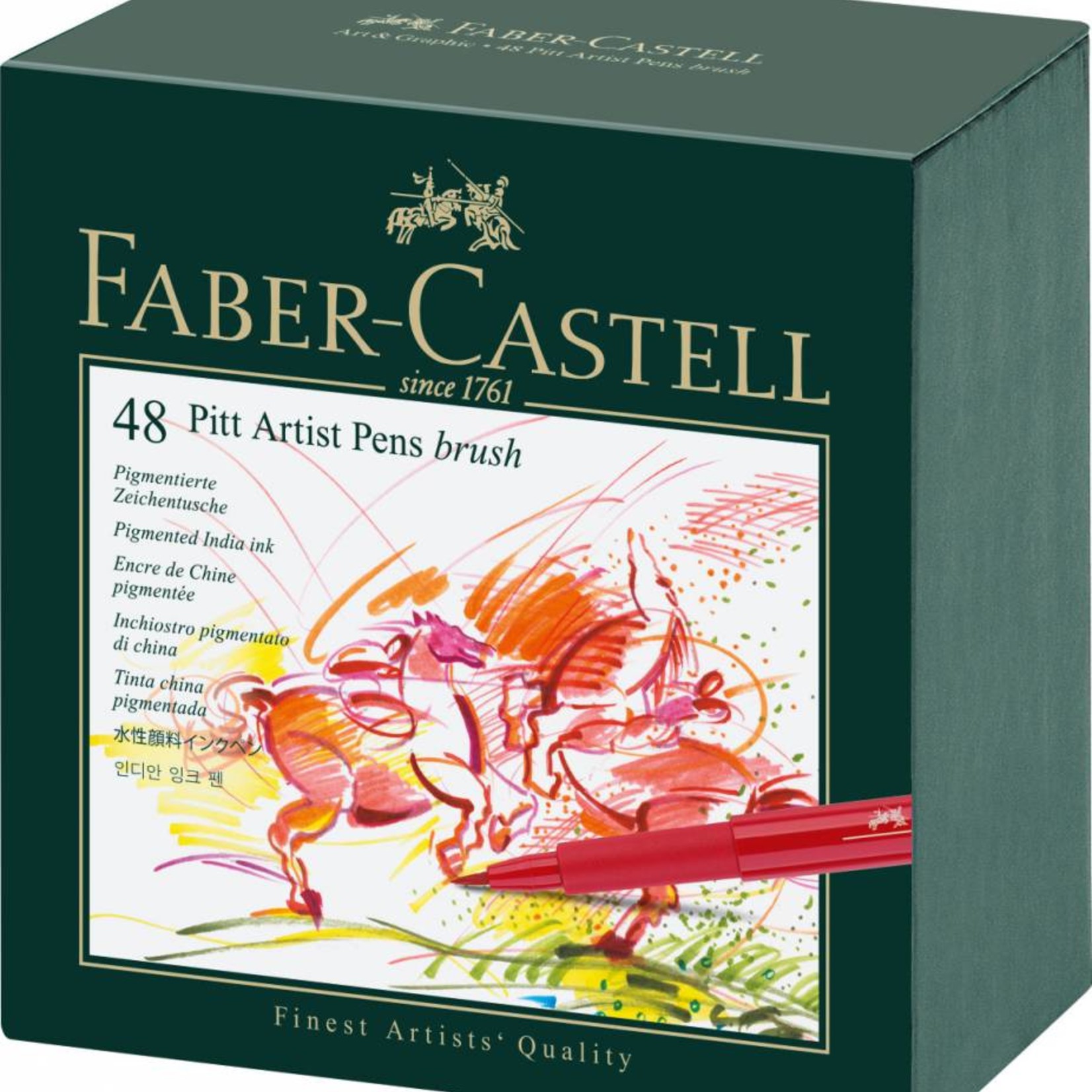 FABER CASTELL PITT ARTIST PEN BRUSH SET/48 STUDIO BOX