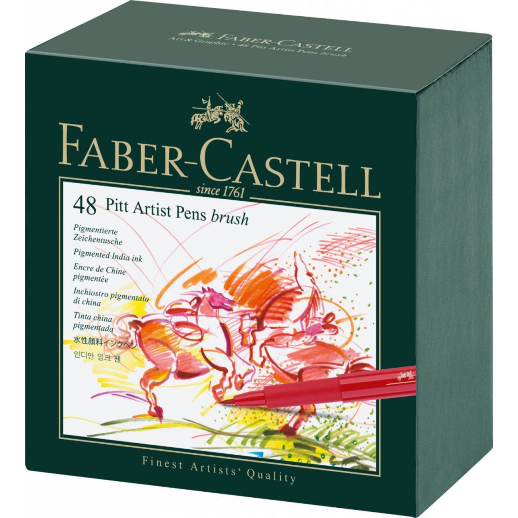 FABER CASTELL PITT ARTIST PEN BRUSH SET/48 STUDIO BOX