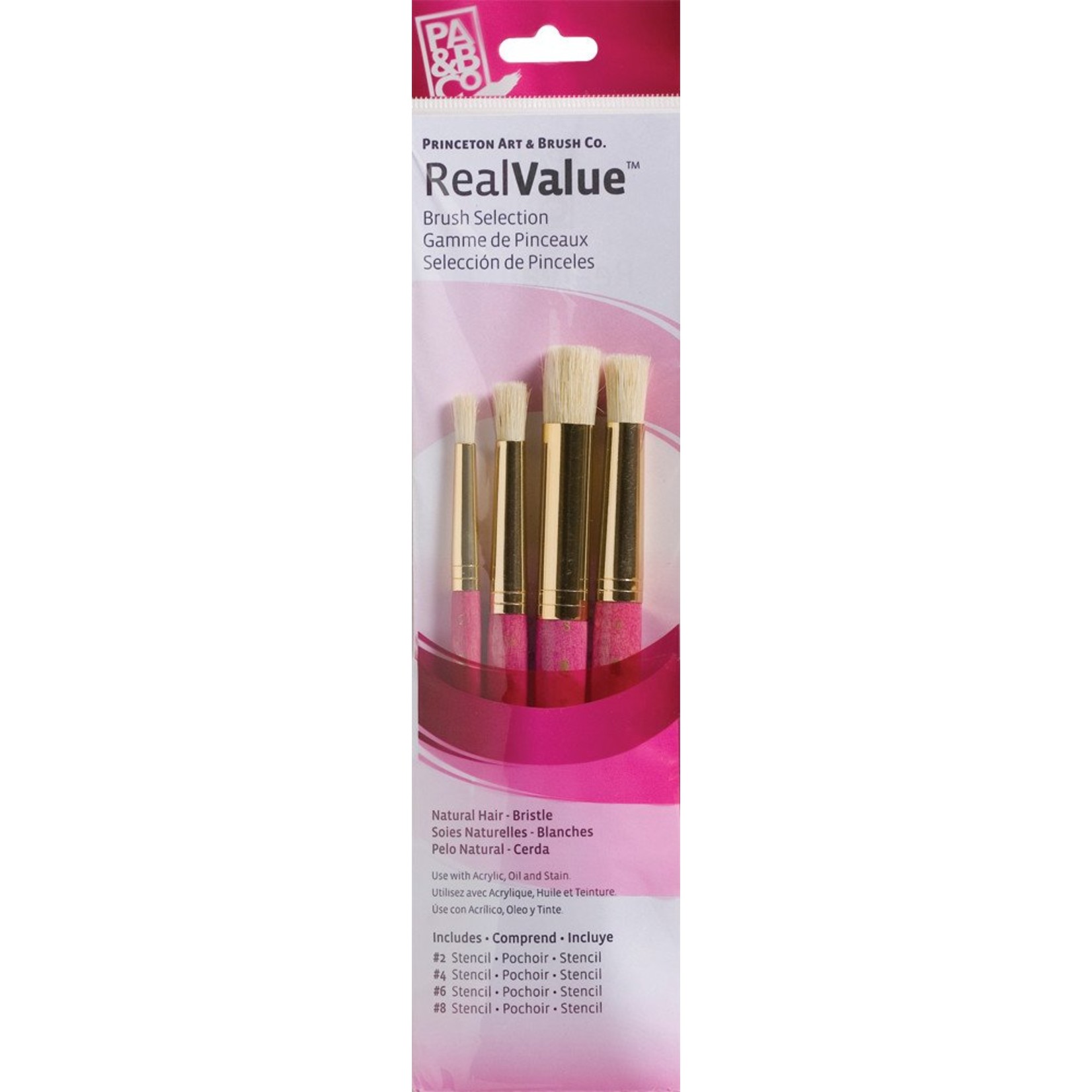 PRINCETON PRINCETON REALVALUE BRUSH SET NO. 9180 SH NATURAL BRISTLE