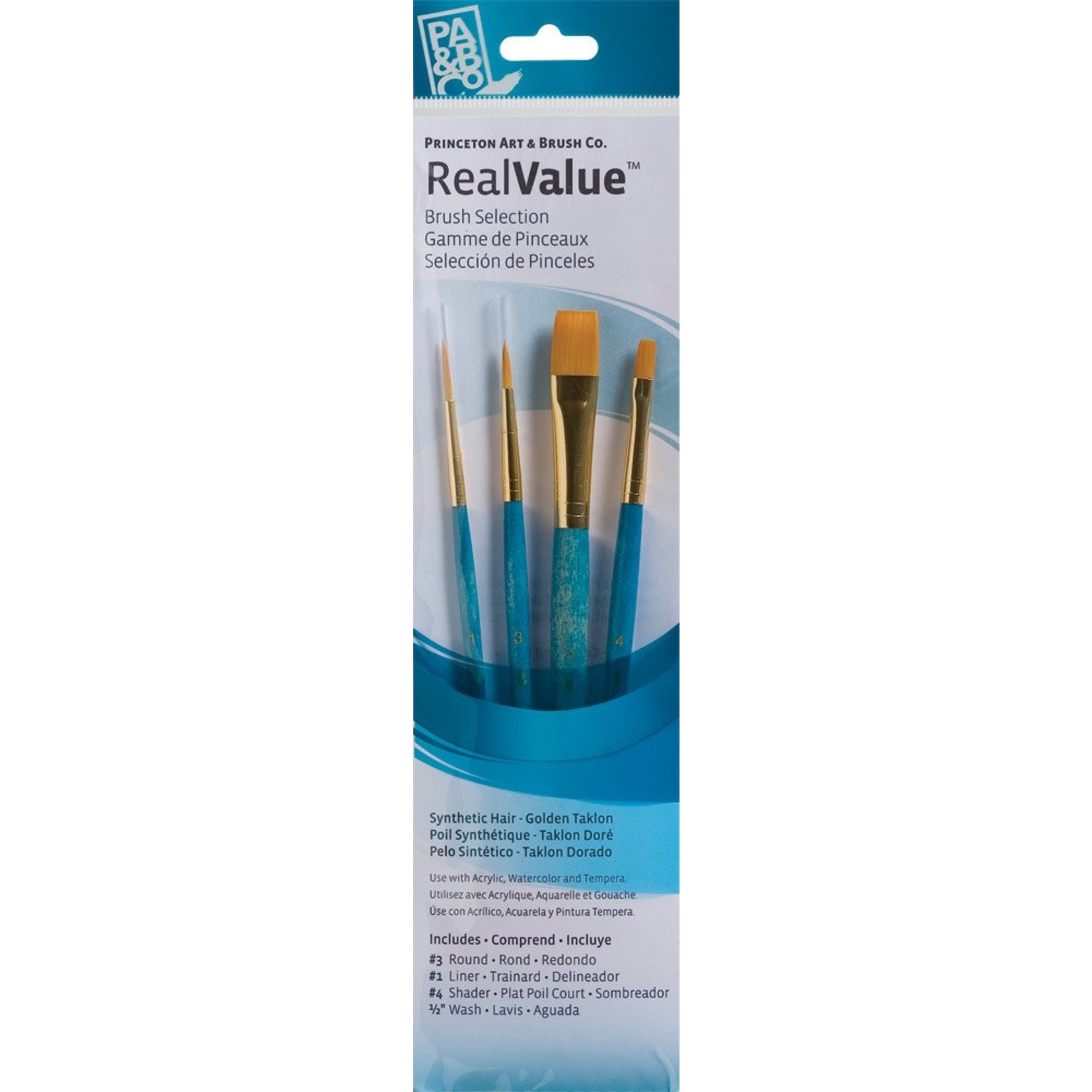 PRINCETON PRINCETON REALVALUE BRUSH SET NO. 9172 SH GOLD TAKLON