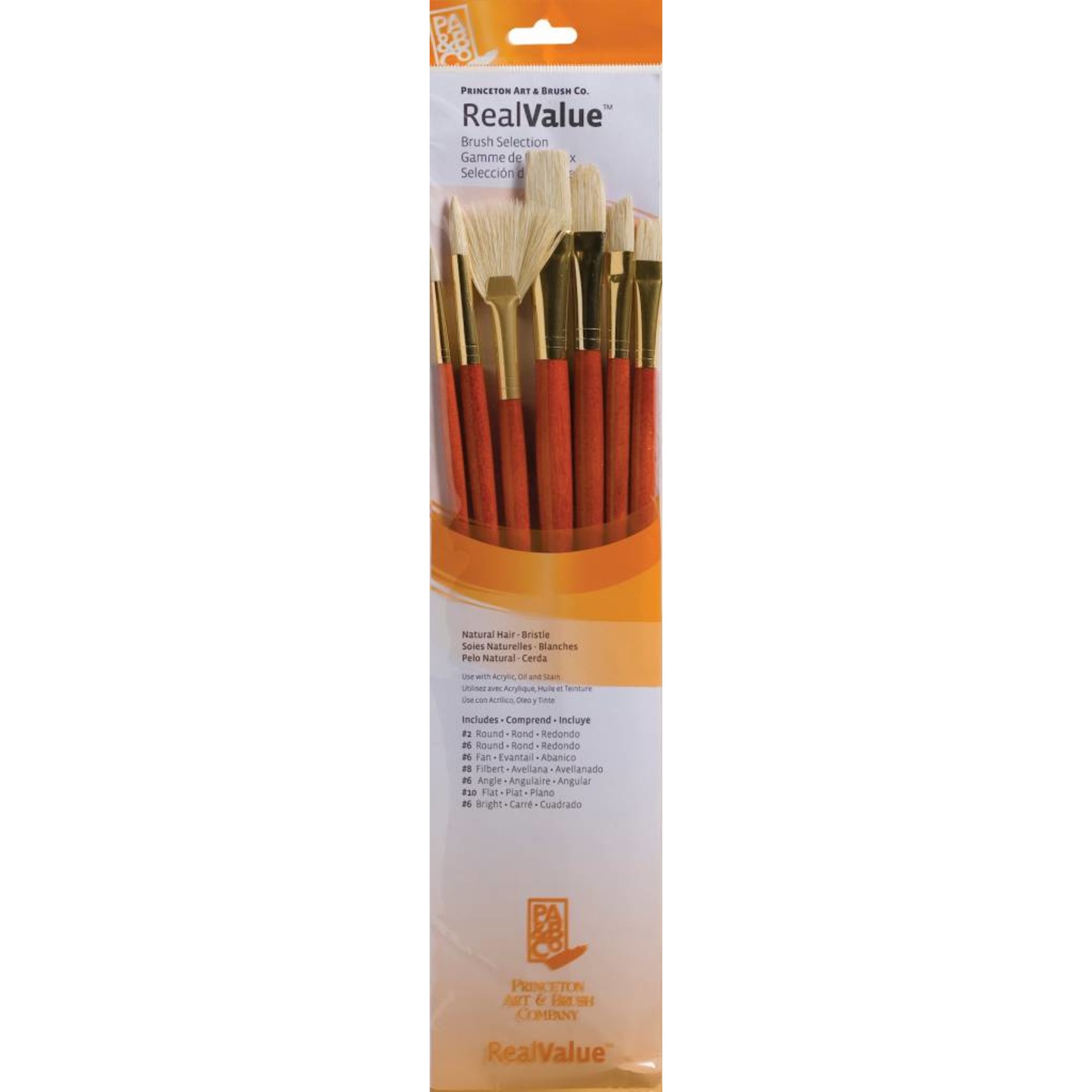 PRINCETON PRINCETON REALVALUE BRUSH SET NO. 9154 LH NATURAL BRISTLE