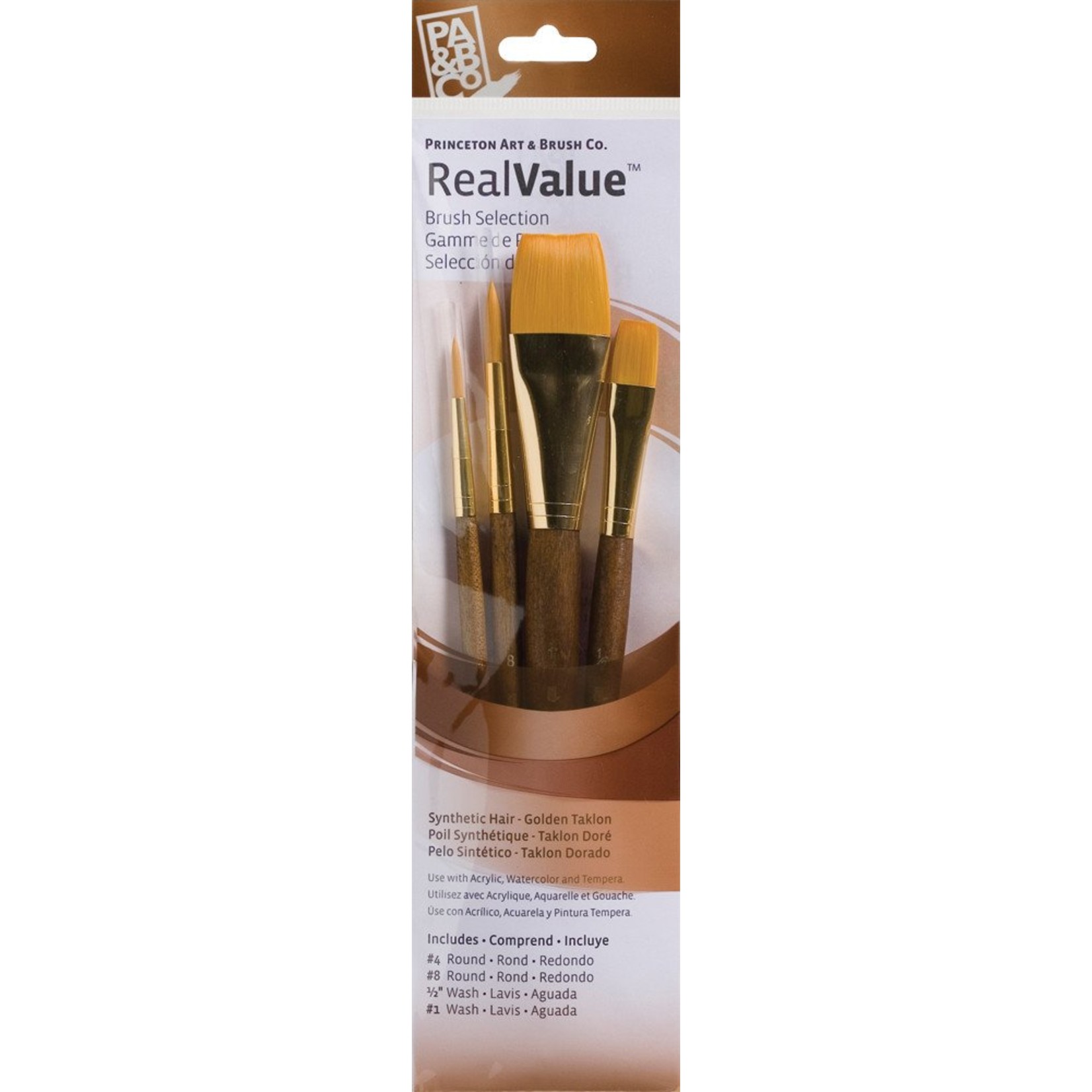 PRINCETON PRINCETON REALVALUE BRUSH SET NO. 9146 SH GOLD TAKLON