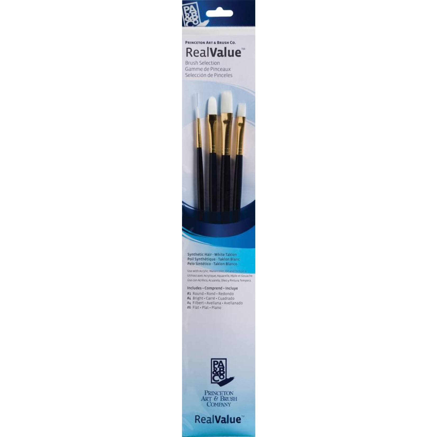 PRINCETON PRINCETON REALVALUE BRUSH SET NO. 9130 LH WHITE TAKLON