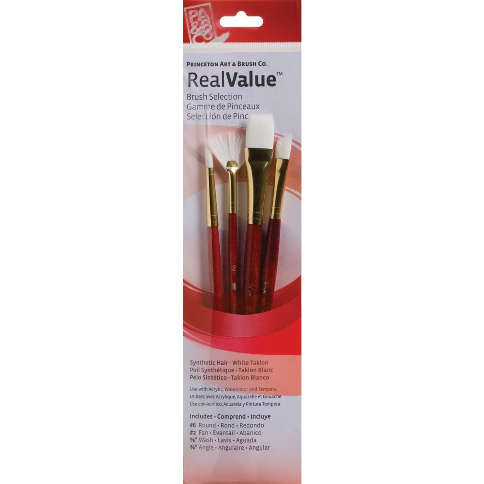 PRINCETON PRINCETON REALVALUE BRUSH SET NO. 9120 SH WHITE TAKLON