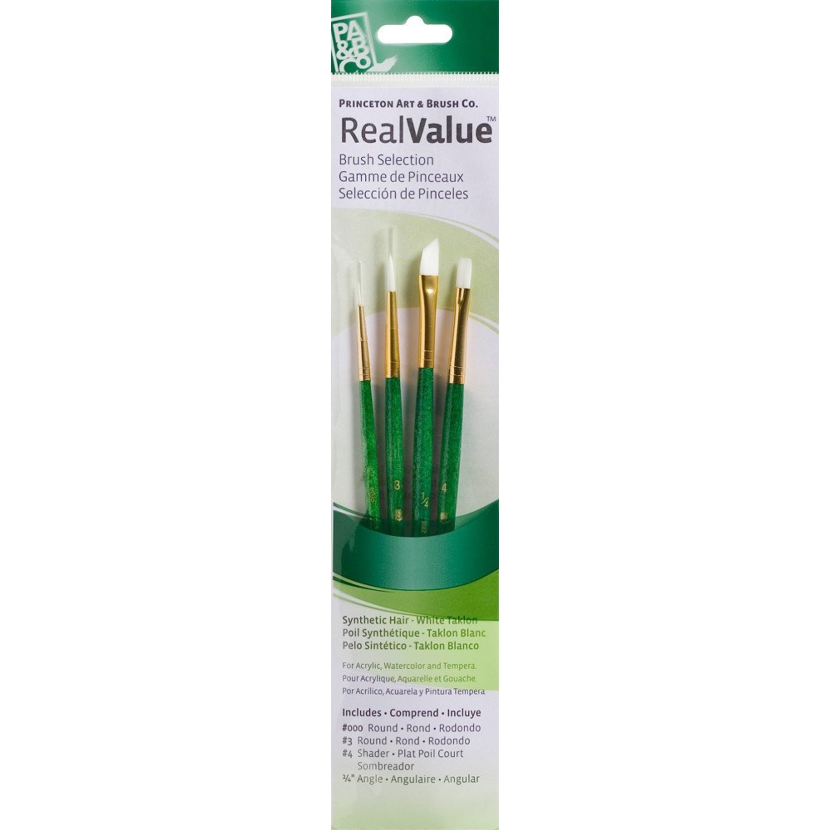 PRINCETON PRINCETON REALVALUE BRUSH SET NO. 9117 SH WHITE TAKLON