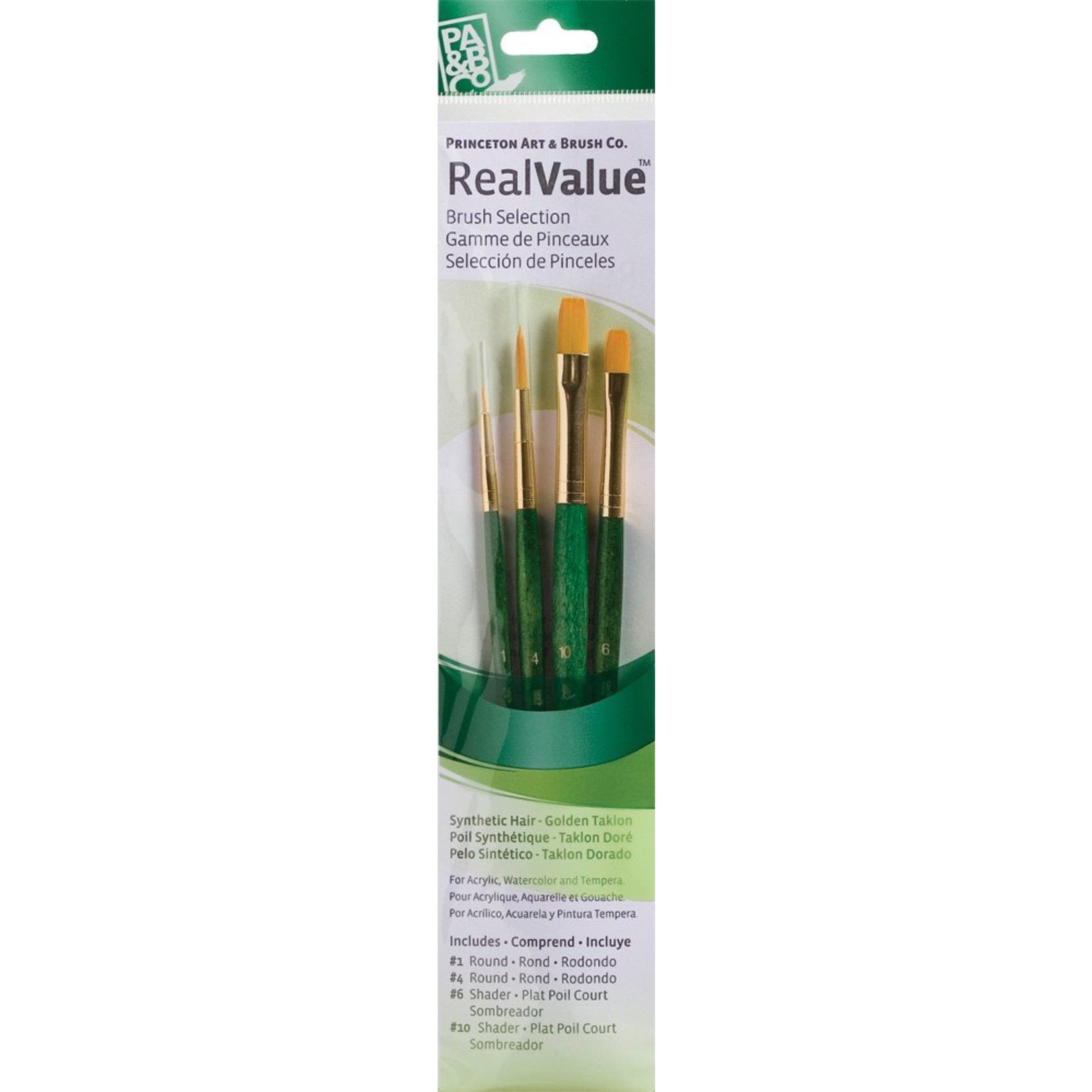 PRINCETON PRINCETON REALVALUE BRUSH SET NO. 9116 SH GOLD TAKLON