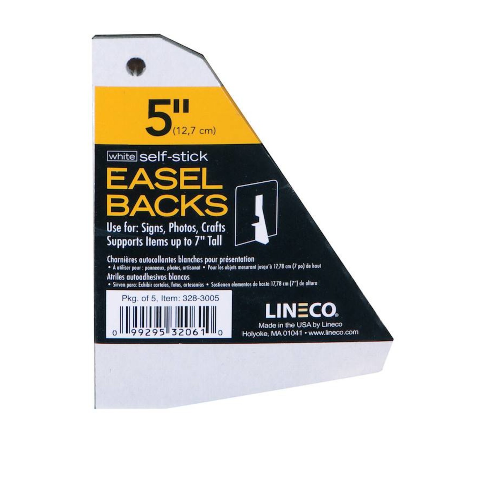 LINECO LINECO SELF-STICK EASEL BACKS WHITE 5 INCH 5/PK