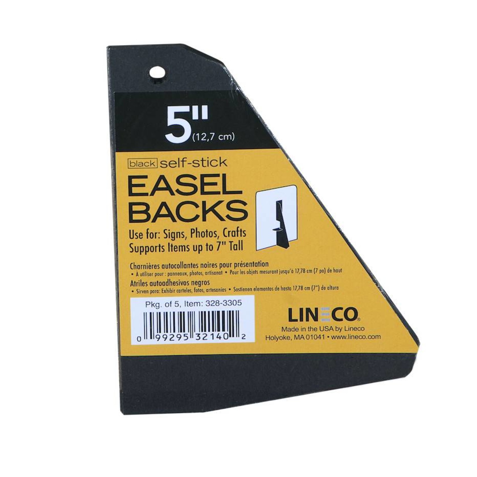 LINECO LINECO SELF-STICK EASEL BACKS BLACK 5 INCH 5/PK