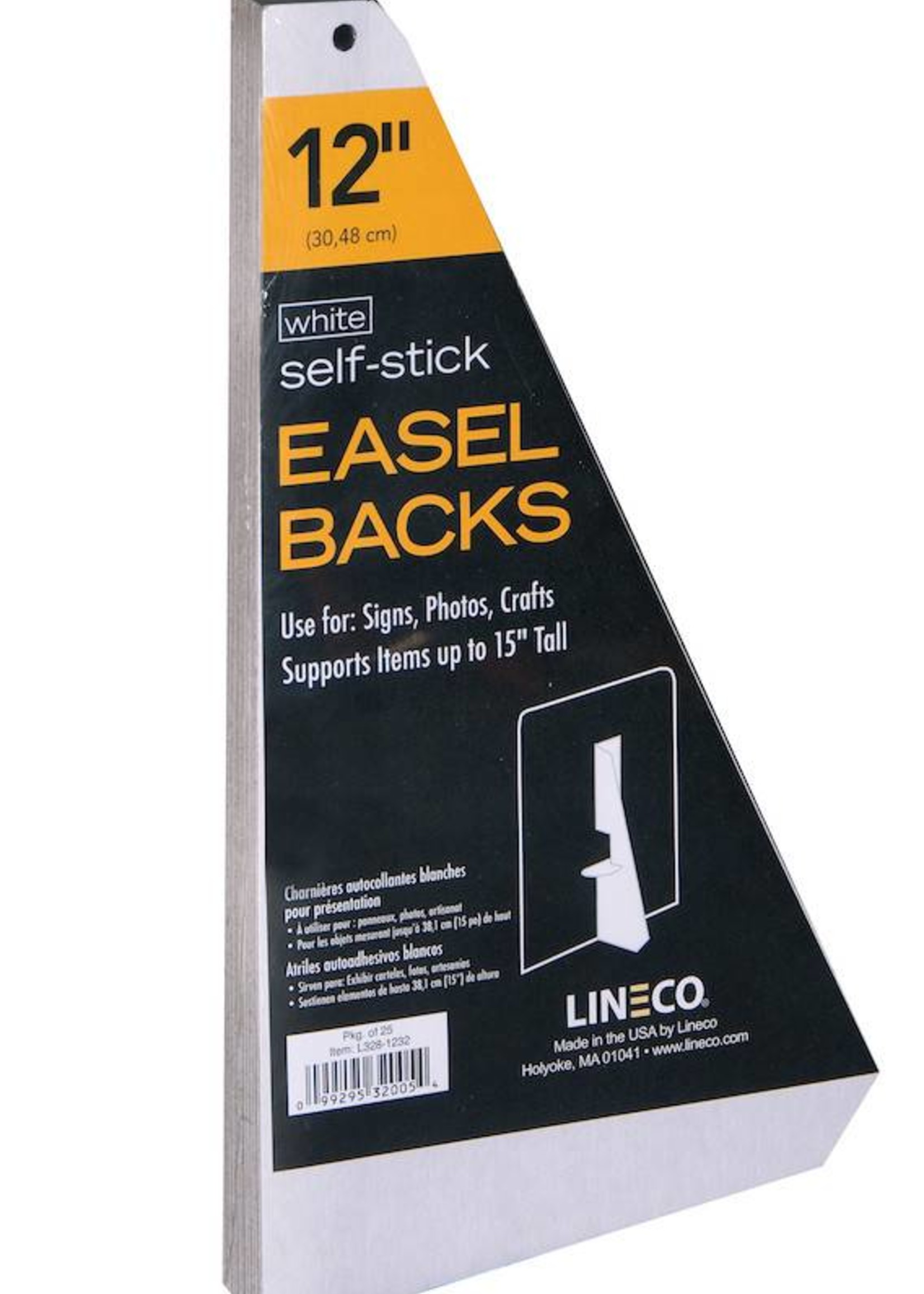 LINECO LINECO SELF-STICK EASEL BACKS WHITE 12 INCH 25/PK