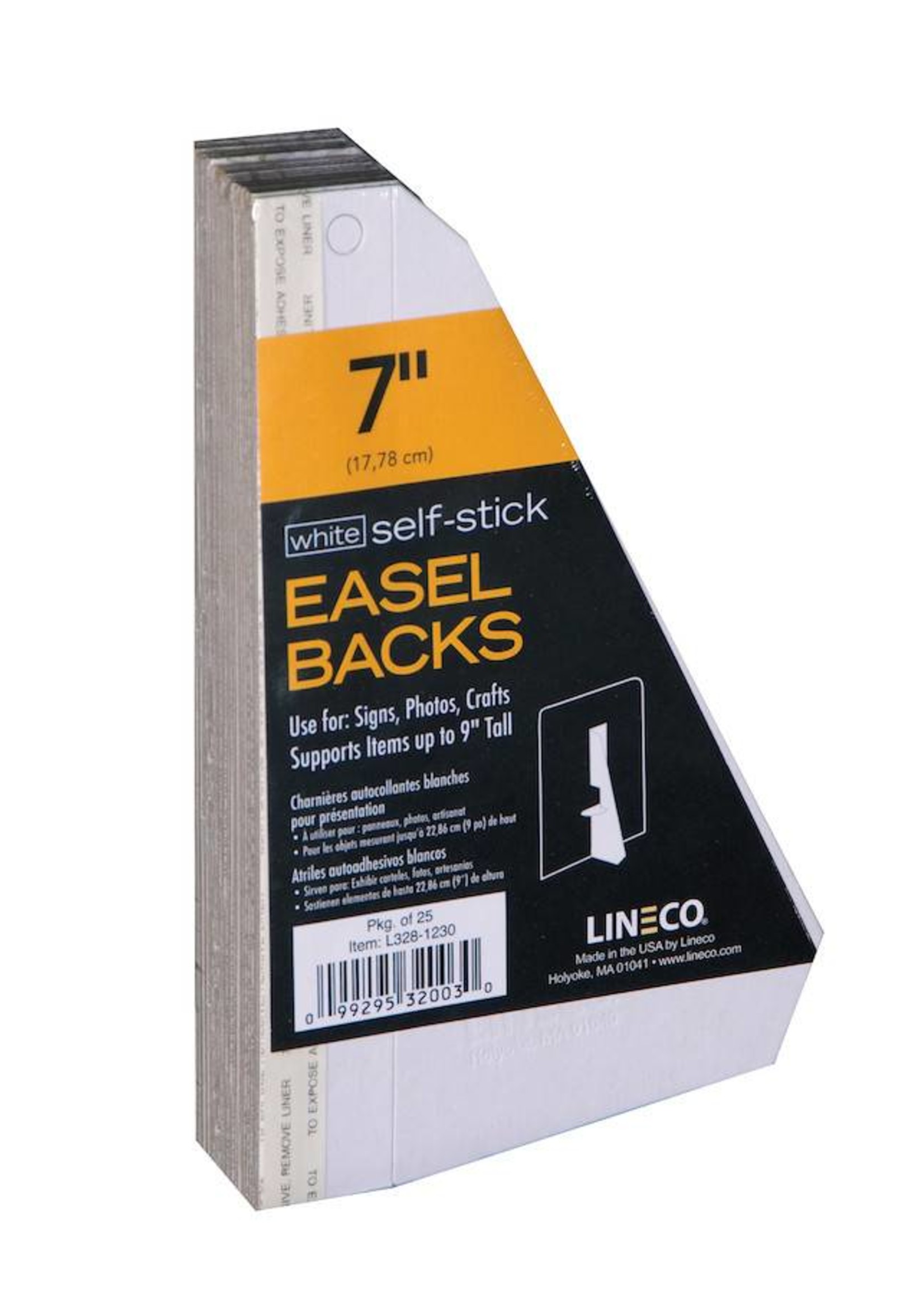 LINECO LINECO SELF-STICK EASEL BACKS WHITE 7 INCH 25/PK