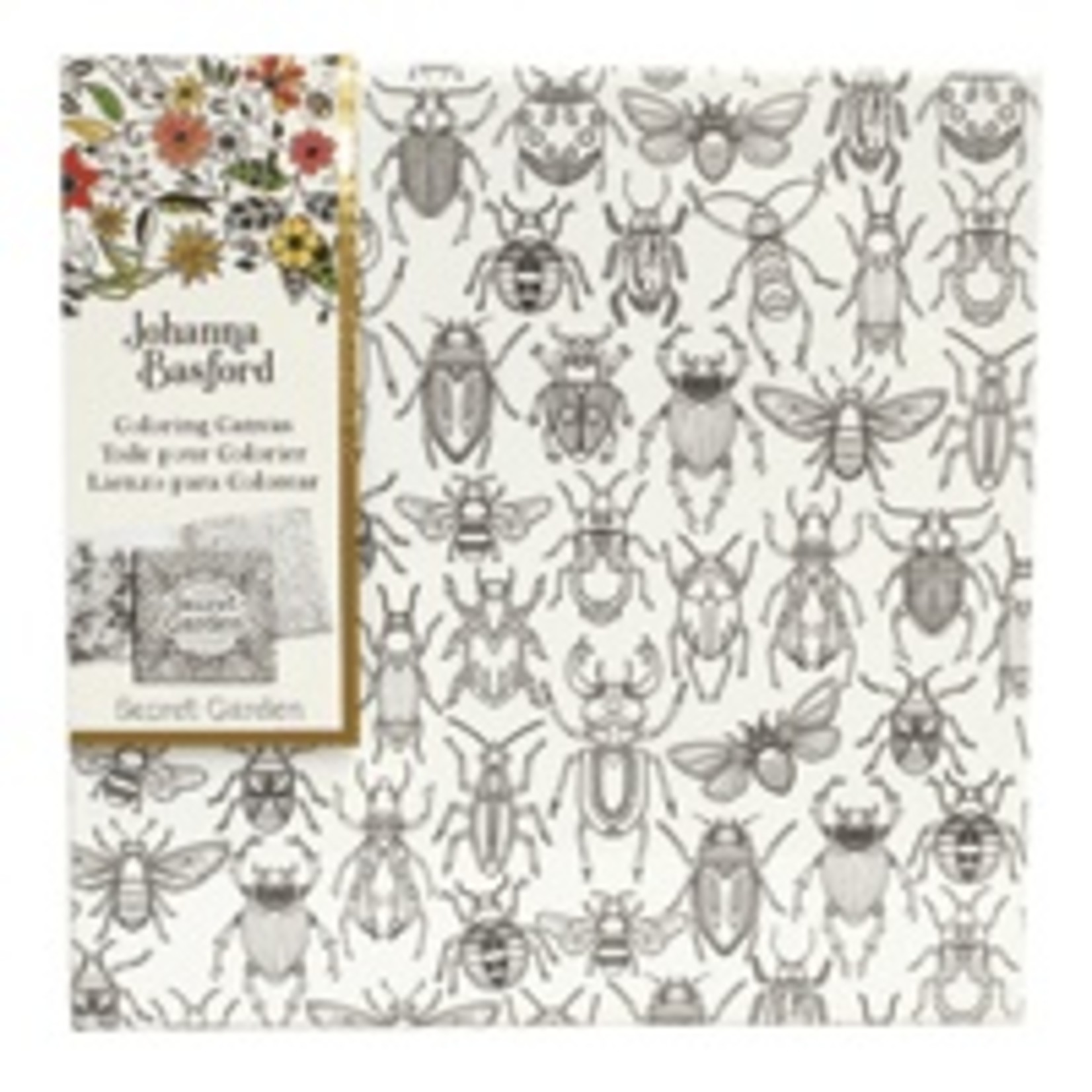 ART ALTERNATIVES JOHANNA BASFORD COLORING CANVAS 12X12 BUGS