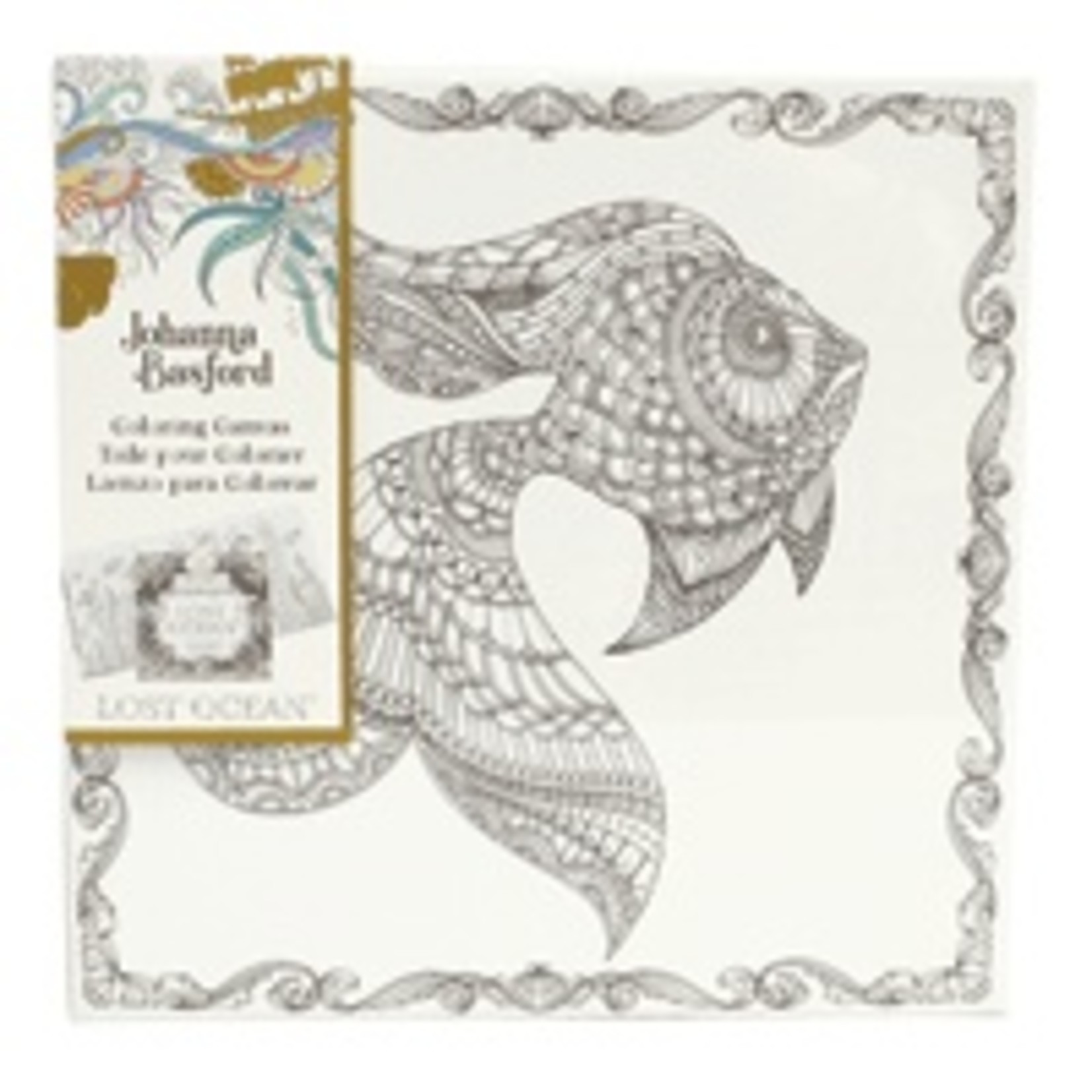 ART ALTERNATIVES JOHANNA BASFORD COLORING CANVAS 12X12 GOLDFISH