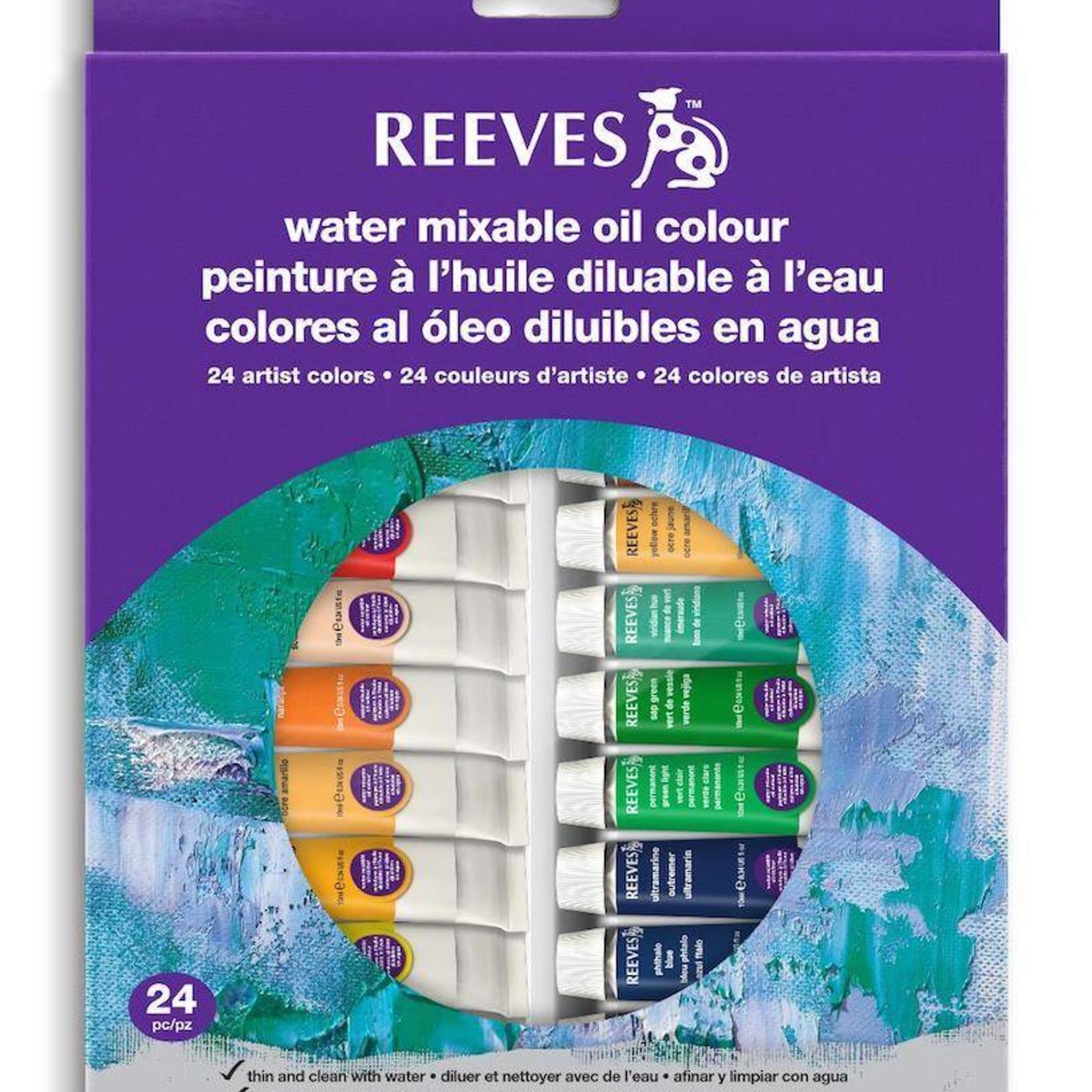 REEVES REEVES WATER MIXABLE OIL TUBE SET/24 10ML    8200202