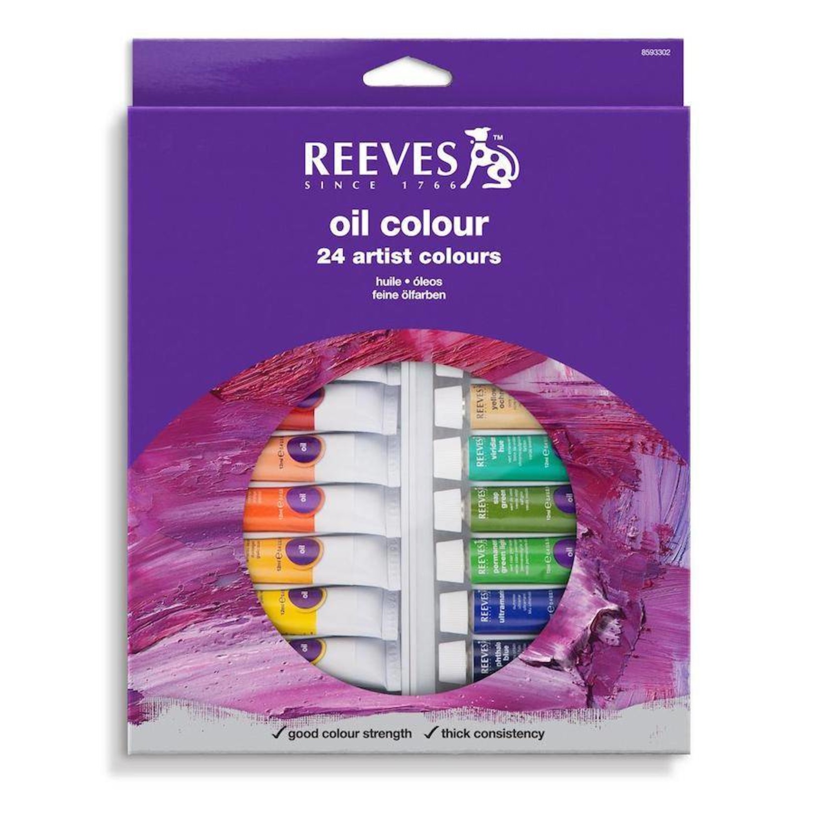 REEVES REEVES OIL COLOUR TUBE SET/24 10ML    8594302