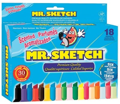 Amazon.com: Sanford® Mr. Sketch® Watercolor Markers, Scented Assorted  Colors, Set Of 12 : Toys & Games