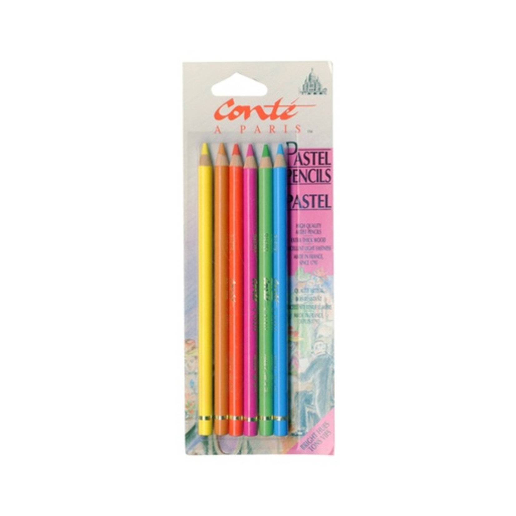 CONTE CONTE PASTEL PENCIL SET/6 BRIGHT HUE