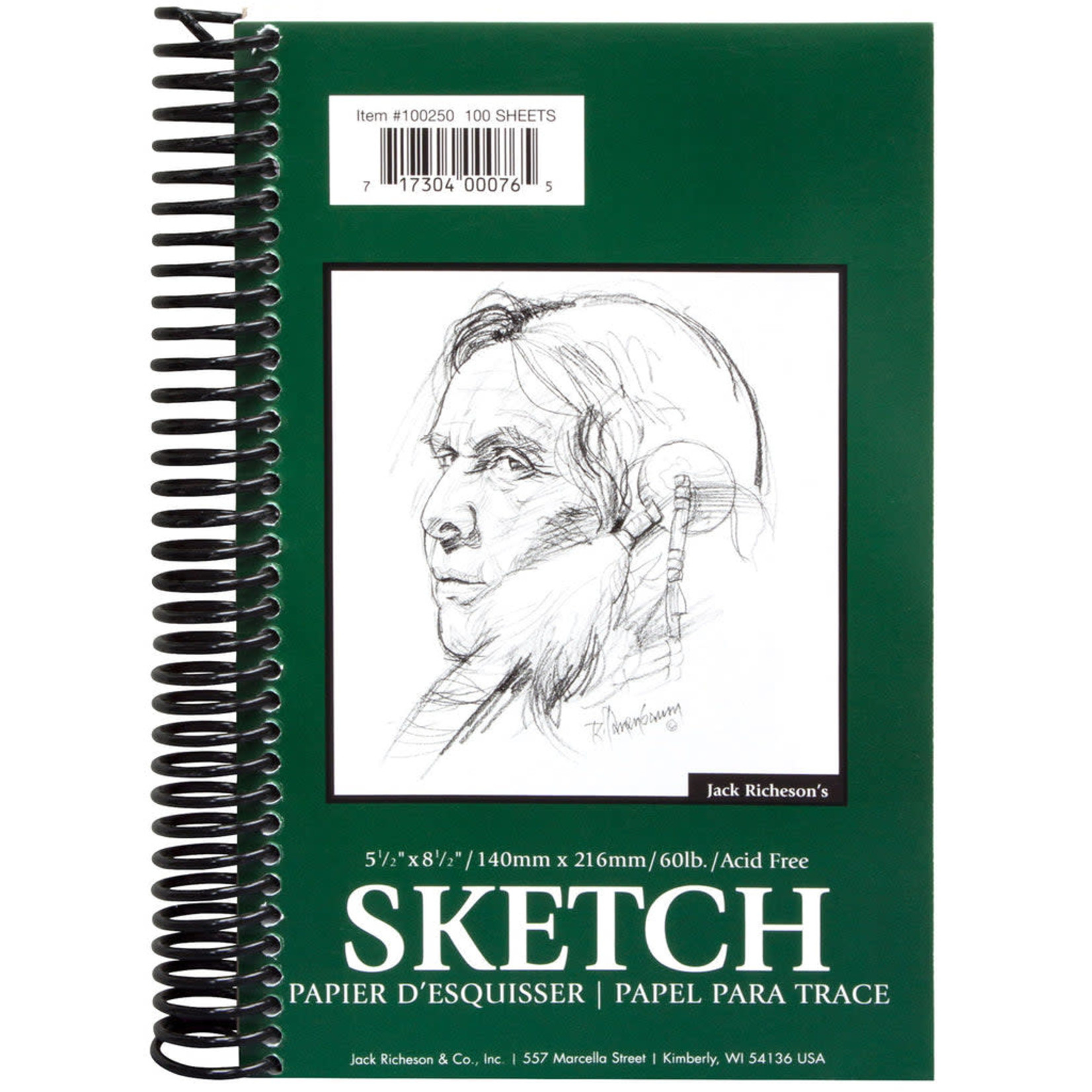 JACK RICHESON RICHESON SKETCH BOOK 9X12 60LB SIDE COIL 100/SHT    RIC-100252