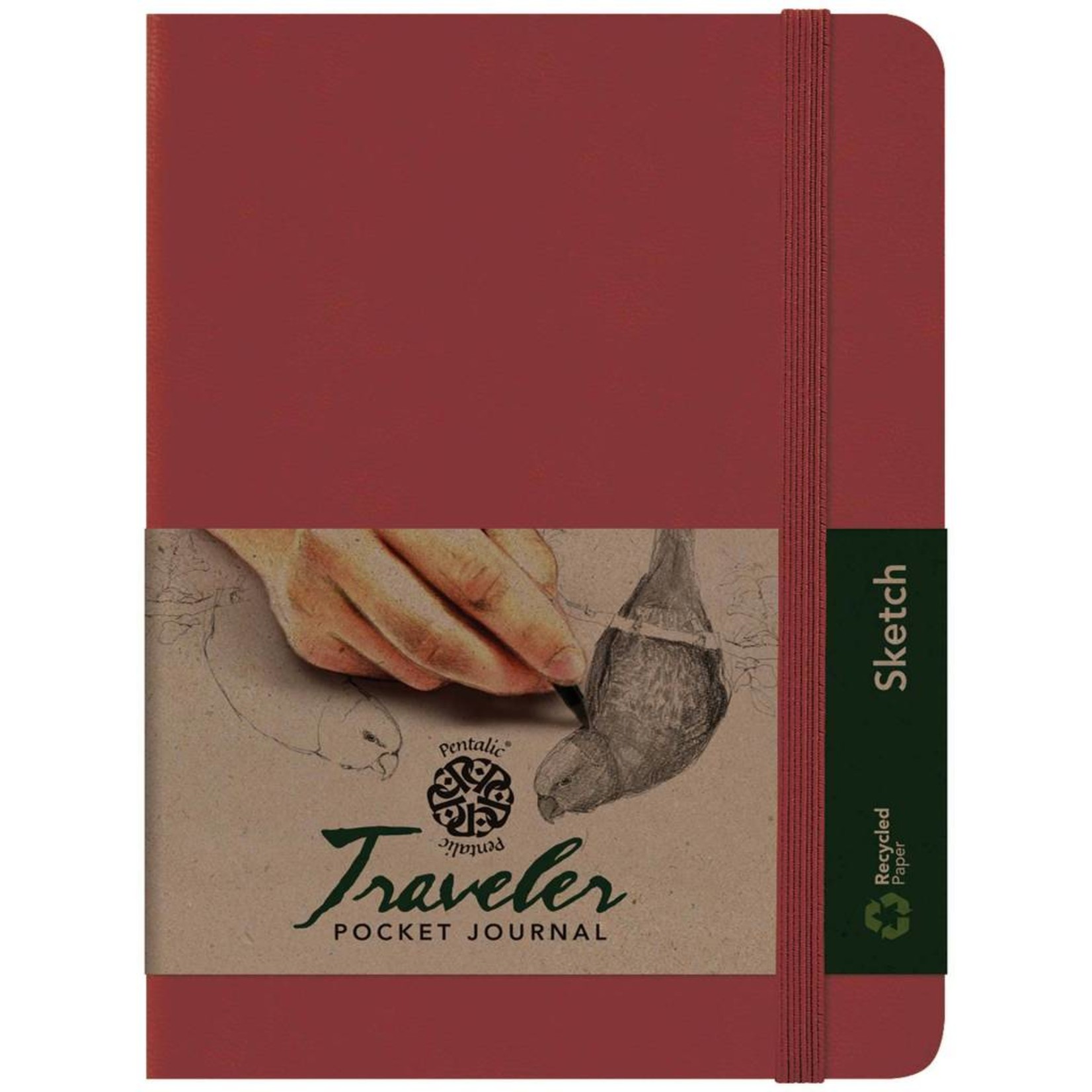 PENTALIC PENTALIC TRAVELER POCKET JOURNAL SKETCH 8X6 BURGUNDY